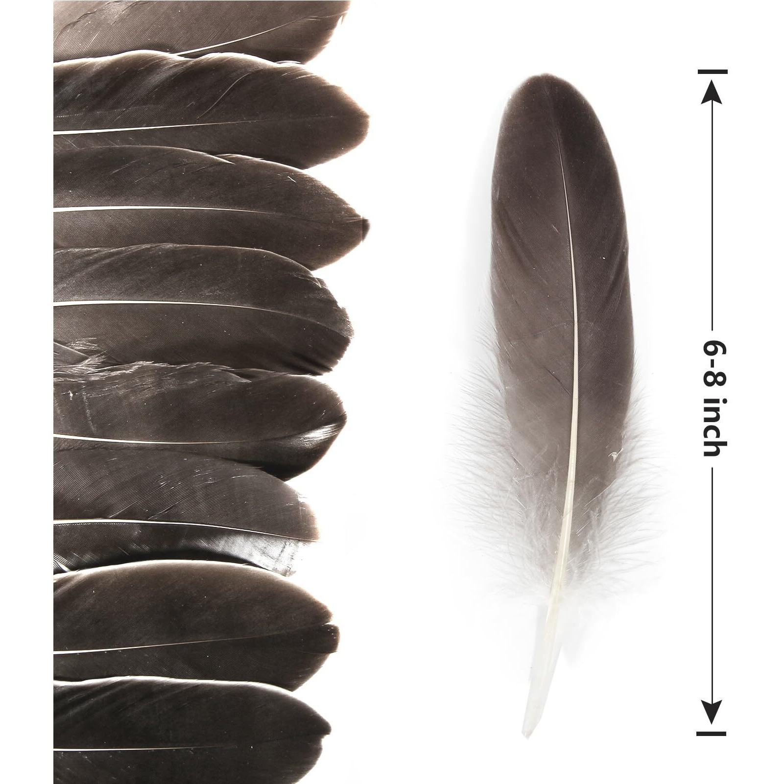 Tharaht 120Pcs Natrual Gray Natrual Goose Feathers Natural Bulk 6-8 Inch 15-20Cm For Crafts Diy Cosplay Wedding Party Halloween Decoration Goose Nagoire Feathers