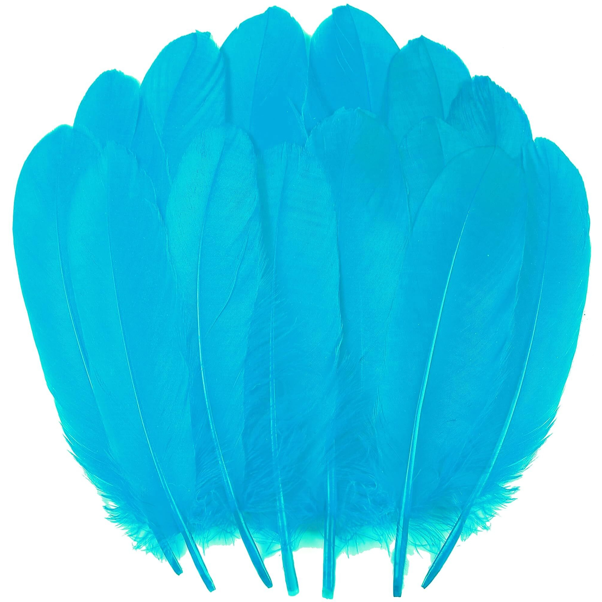 Ballinger Turquoise Craft Feathers Bulk - 120Pcs 6-8Inch Goose Feathers For Diy Crafts Halloween Decorations, Jewelry,Cosplay And Clothing Accessories