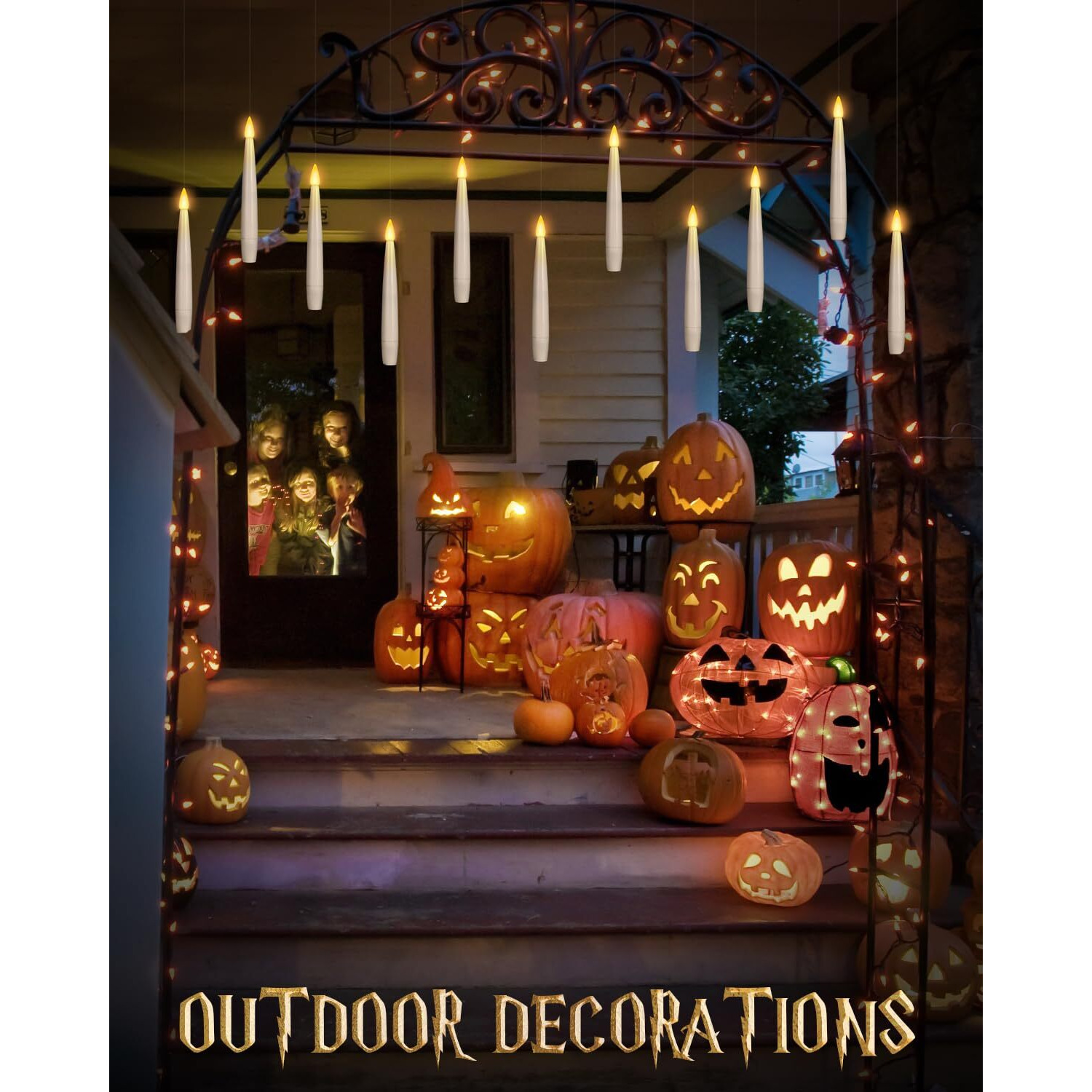 Floating Candles With Remote 8Pcs - Halloween Decorations Magic Hanging Candles Flickering Warm Light Led Flameless Candles With Remote, Floating Lights For Window Bedroom Wedding Birthday Party Decor