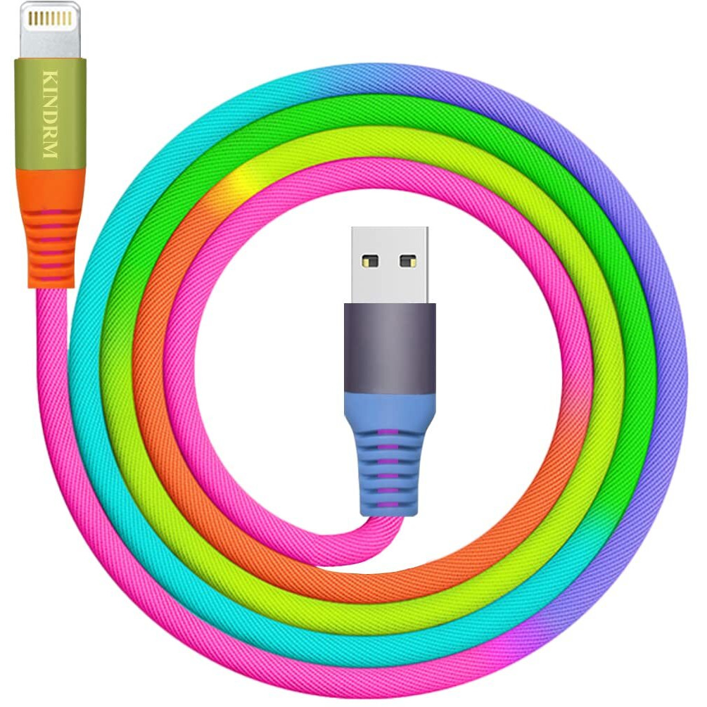 Kindrm Iphone Charger Cable, [Apple Mfi Certified] 3Ft Colorful Gradual Usb A To Lightning Charger Cable Nylon Braided Fast Charging Data Cord For Iphone 14 13 12 11 Pro Max Xr Xs X 8 7 6 Plus More