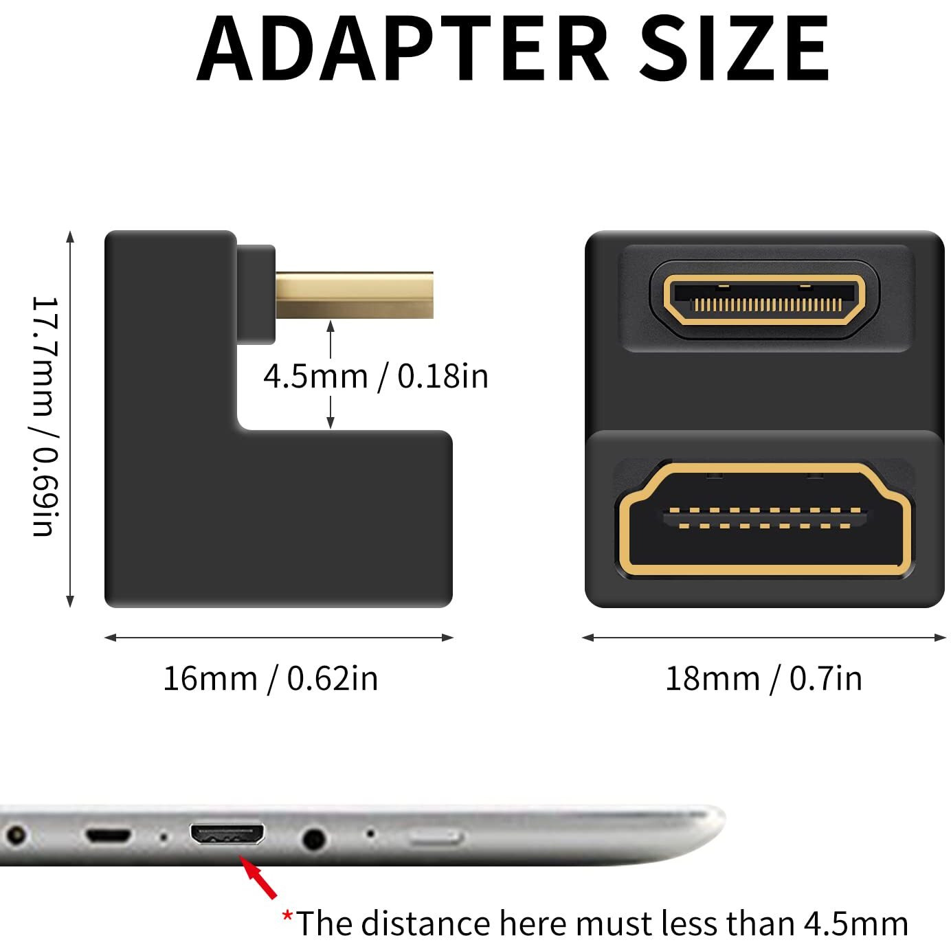 Duttek 180 Degree Mini Hdmi To Hdmi Adapter 8K, U Shaped Hdmi To Mini Hdmi Adapter 48Gbps Uhd Down Angle Mini Hdmi Male To Hdmi Female Extender Converter For Cameras, Projectors 2 Pack