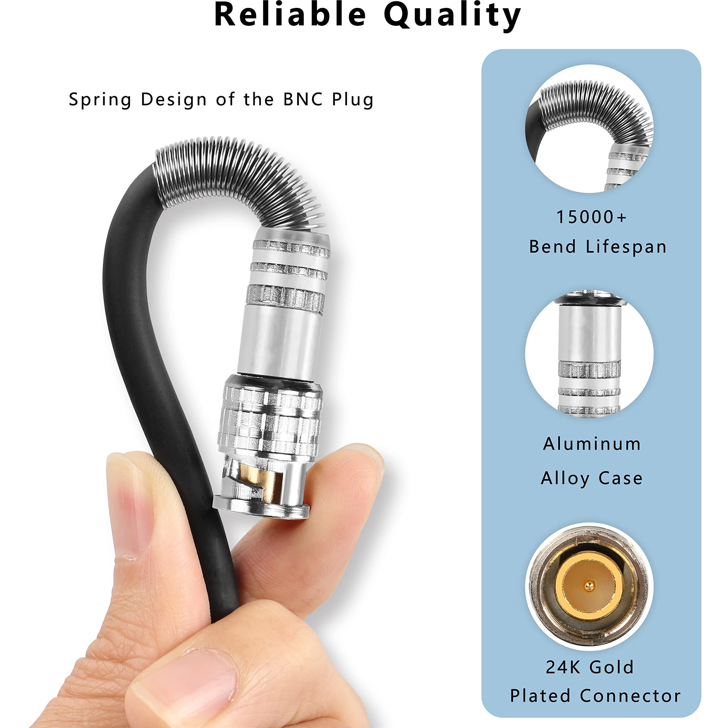 Meiriyfa Bnc Male To 3.5Mm (1/8"") Female Plug Trs Stereo Coaxial Power Audio Cable(0.5M) (Bnc Male To 3.5Mm Female)