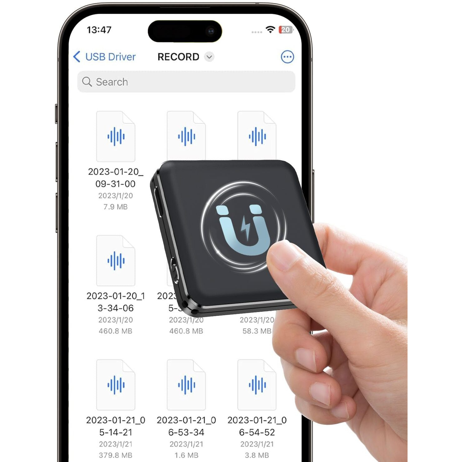 64G Magnetic Voice Recorder - 160 Hrs Battery Life, 800 Hrs Storage, 1536Kpbs - Voice Activated, One-Button Recording, Phone And Computer Playback - Ideal For Lectures, Meetings, Interviews, Classes