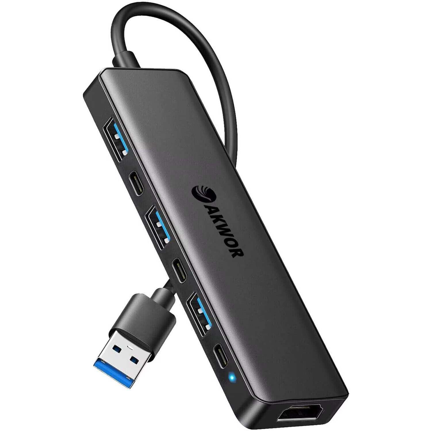 Usb 3.0 To Hdmi Adapter, Usb 3.0 Hub With Hdmi 1080P, Usb 3.0, Usb 2.0, Usb C Data & Power Ports, Usb Docking Station Extender For Monitor, Pc, Laptop, Desktop Support Windows 7/8/10/11 & Mac Os