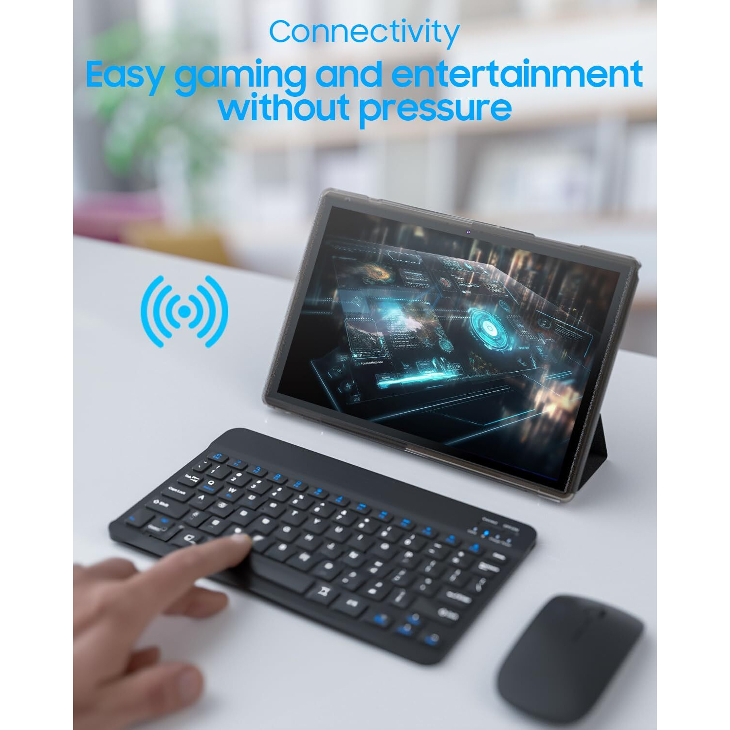 Zzb Tablet 2 In 1 Tablet With Keyboard Including Case Mouse Stylus Touch Screen Protector Film, 10 Inch Tablet Android Tablets Pc, 10.1"" Hd Tab 6000Mah Battery 32Gb+512Gb Expandable Tableta Computer