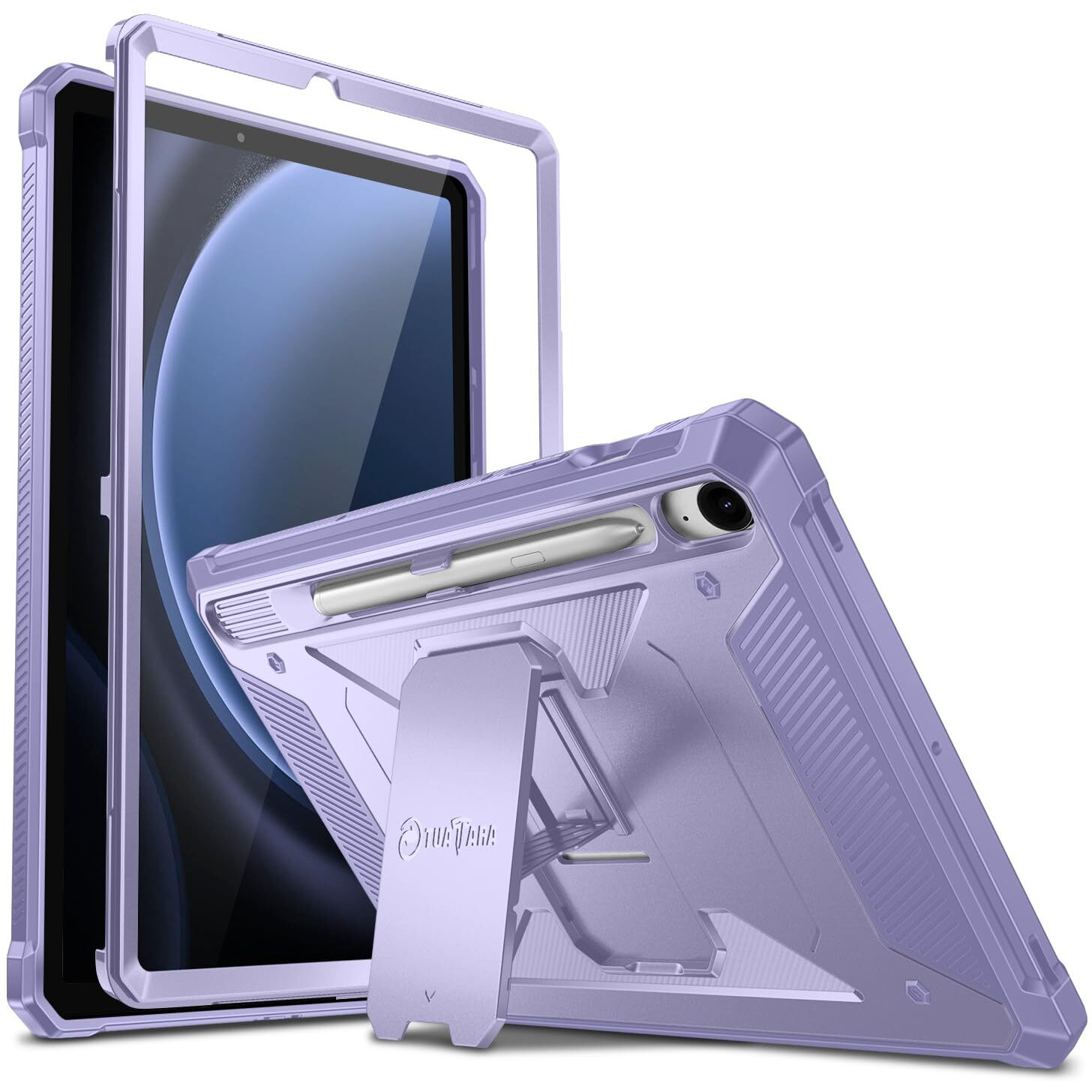 Fintie Shockproof Case For Samsung Galaxy Tab S9 Fe 5G 10.9 Inch/Galaxy Tab S9 11 Inch 2023, Tuatara Rugged Unibody Hybrid Full Protective Bumper Kickstand Cover Built-In Screen Protector, Purple