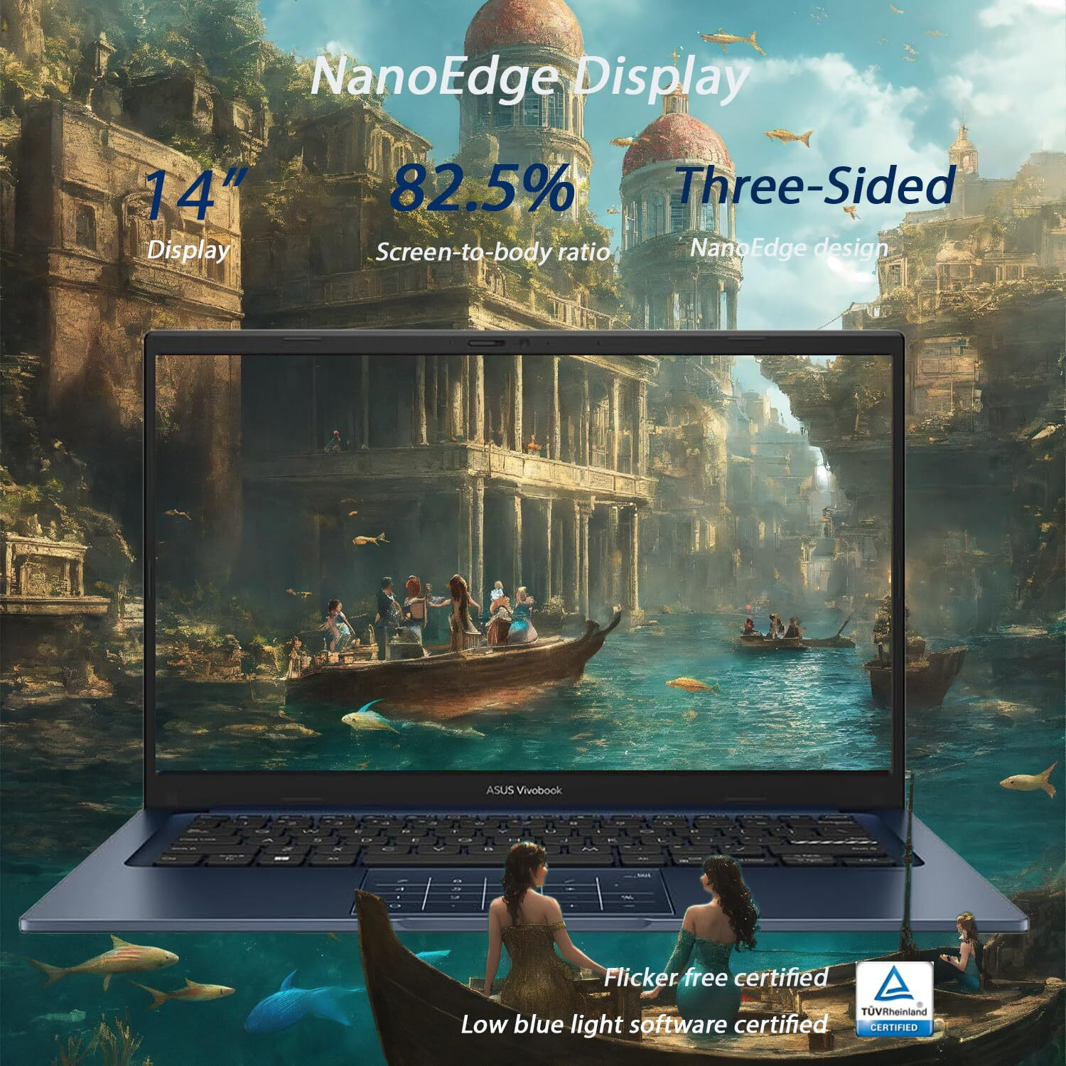Asus Vivobook Laptop | 14"" Fhd (1920 X 1080) Display | 12Th Generation 6 Core Processor | 40Gb Ram | 1.5Tb Storage | Bluetooth | Hdmi | Thin & Light | Windows 11 Home | W/Wowpc Bundle
