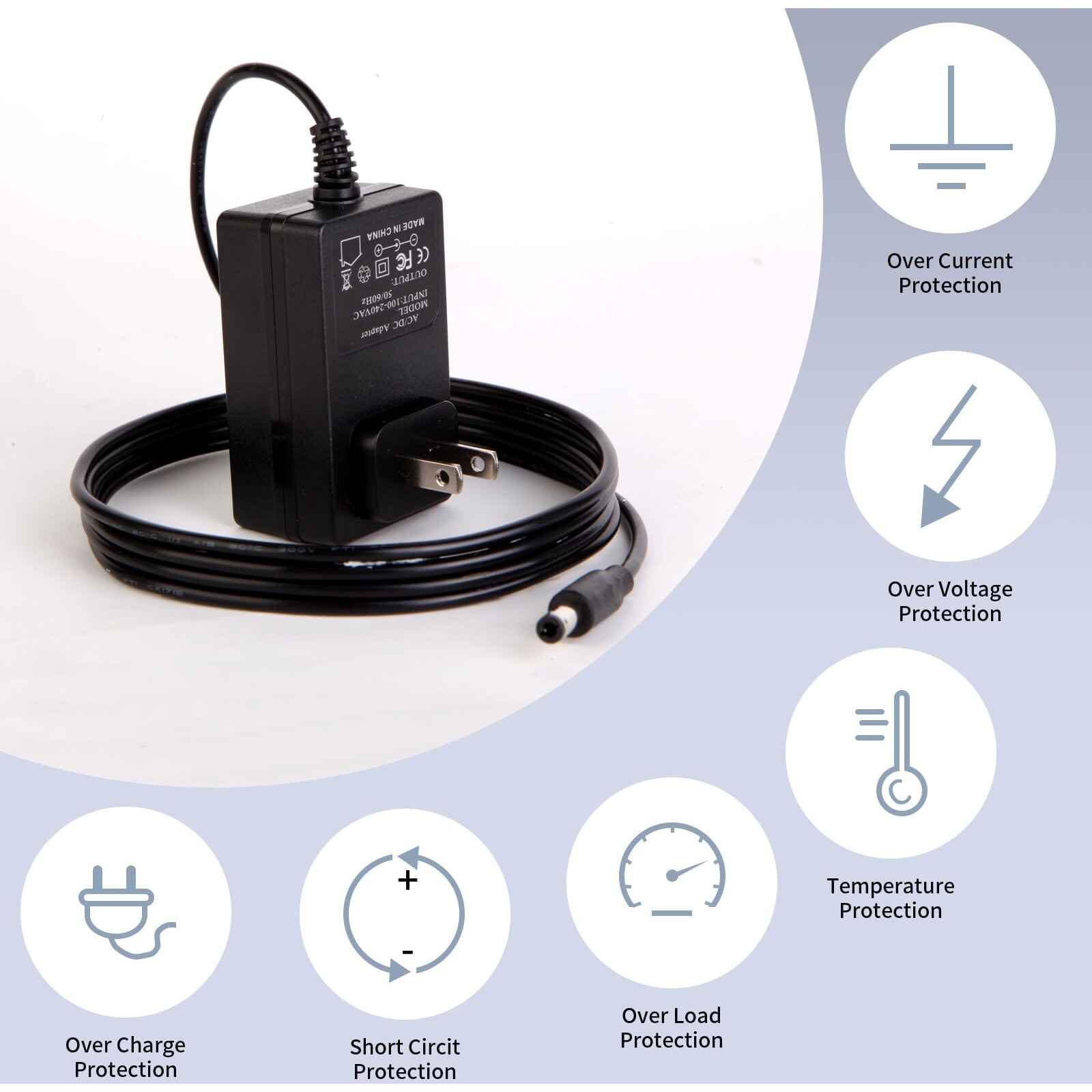 18V Ac Dc Power Supply Adapter 18Volt 1 Amp Charger Dc 18V 1A Power Cord With 8 Interchangeable Jacks For 100Ma 200Ma 300Ma 400Ma 500Ma 600Ma 800Ma 900Ma 1000Ma Electronics