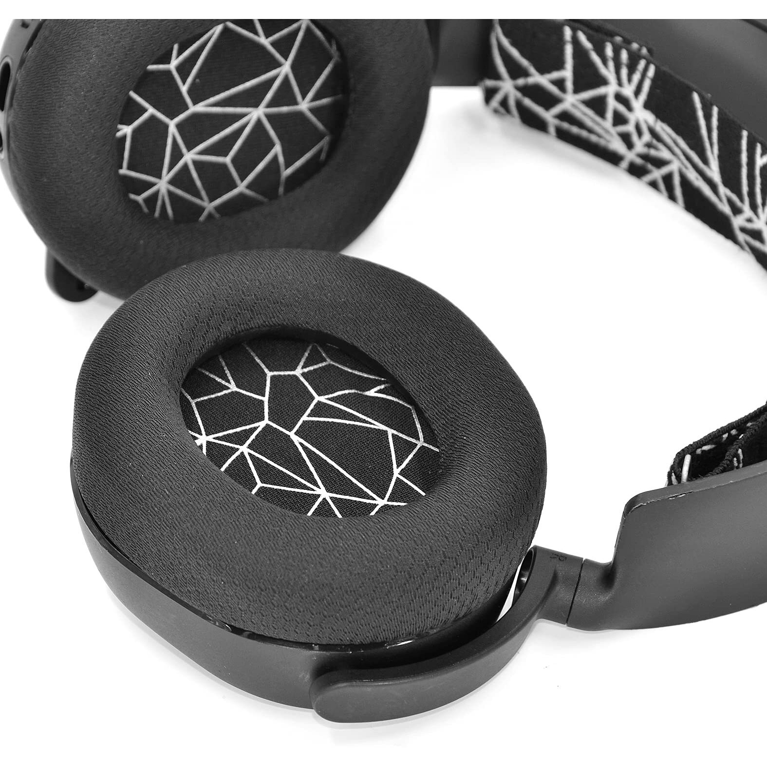 Replacement Fabric Ear Pads Cushion Earmuffs Compatible With Steelseries Arctis 3 / Arctis 5 / Arctis 7 Arctis 9 / Arctis 1 / Steelseries Arctis Pro Lossless Wireless Gaming Headphone (Black_Gray)