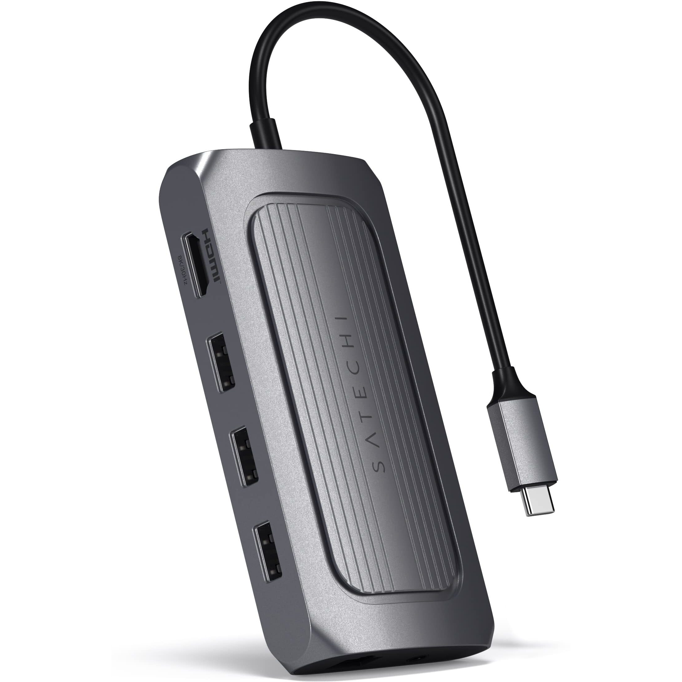 Satechi Usb4 Multiport Adapter, Usb C Hub With 8K Hdmi, 100W Usb C Pd Charging, 3 Usb-A, Ethernet, Micro/Sd Card Readers, Audio Jack, For Macbook Pro/Air M1 M2 M3, Windows