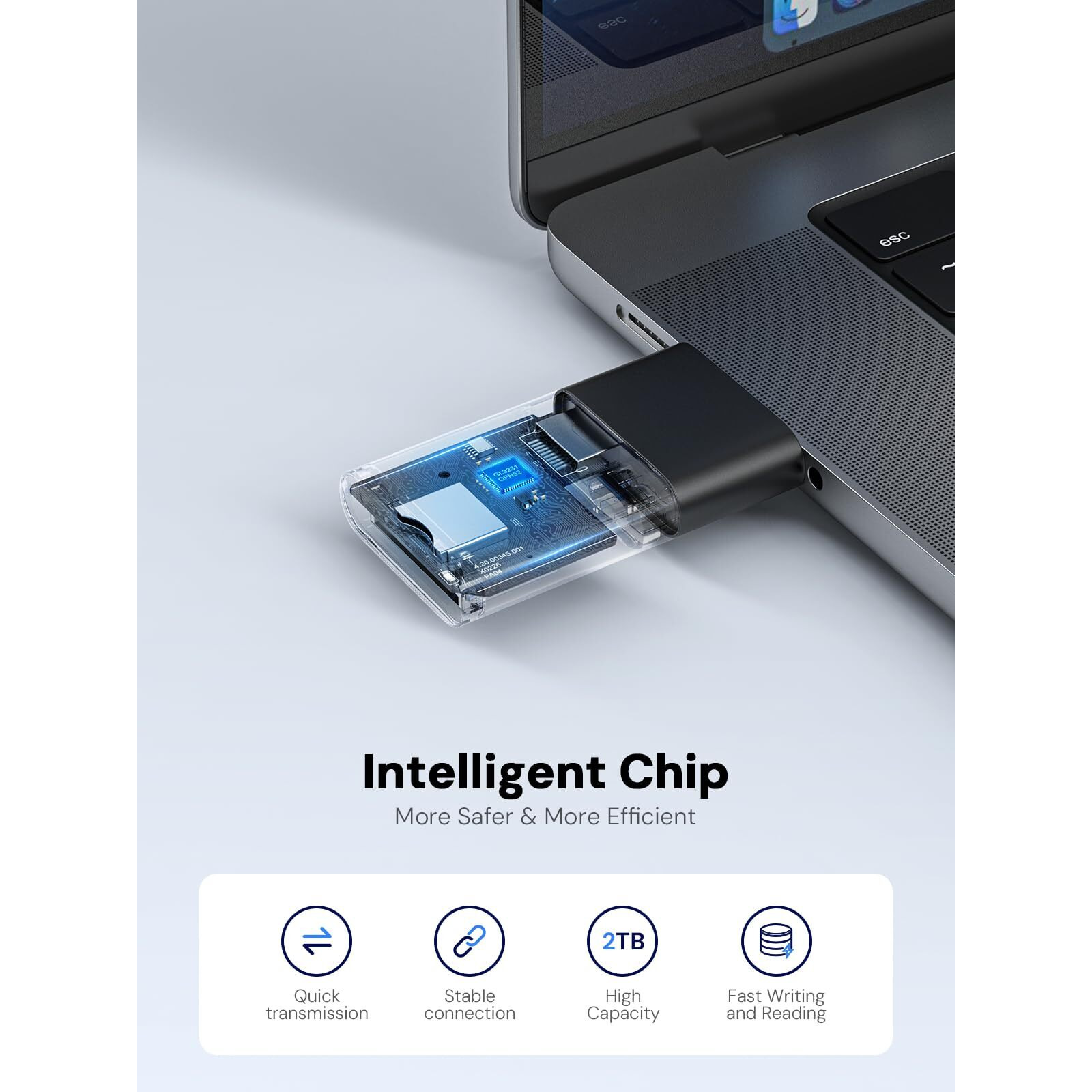 Sd Card Reader, Dockteck Usb 3.0 Card Reader To Micro Sd Card Adapter, 5G Sd Memory Card Reader, Usb A - C Adapter, Dual-Slot Card Reader For Uhs-I Sd/Micro Sd/Sdhc/Sdxc/Mmc, Suppot Otg For Plug& Play