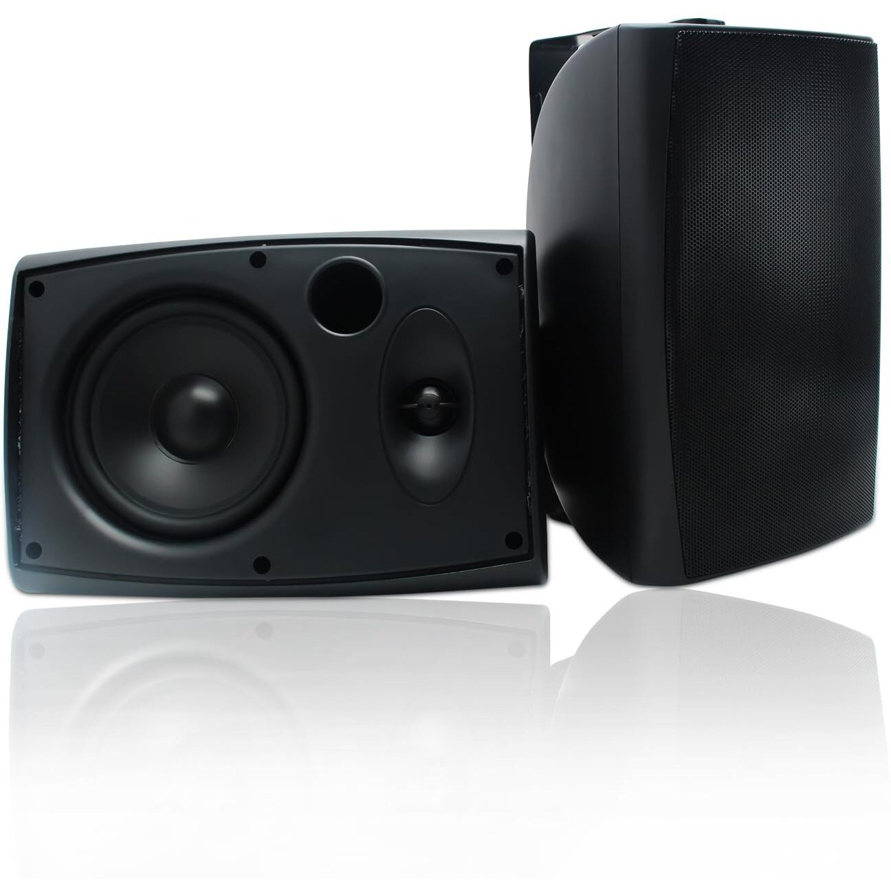 Herdio 6.5 Inches Indoor Outdoor Bluetooth Speakers Waterproof Wired 400 Watts With Powerful Bass,2 Way Wall Mount Speakers All-Weather Durability For Patio Home Deck Porch Backyard (Pair,Black)