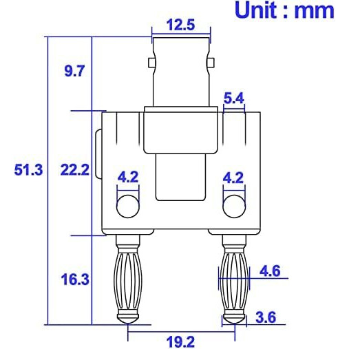 Onelinkmore Bnc Female To Dual Banana Male Plug Jack Binding Posts Rf Coaxial Adapter Bnc To Bnc Male Banana Coax Jack Splitter Connector Pack Of 5