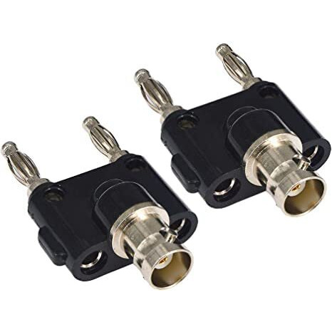 Onelinkmore Bnc Female To Dual Banana Male Plug Jack Binding Posts Rf Coaxial Adapter Bnc To Bnc Male Banana Coax Jack Splitter Connector Pack Of 5