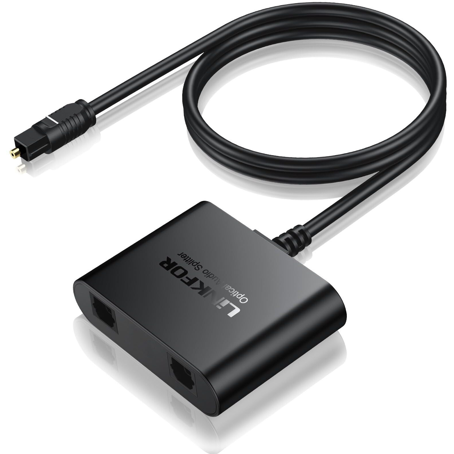 Linkfor 1X2 Toslink Optical Digital Audio Splitter Digital Toslink Fiber Optical Splitter 1 Male Input 2 Female Output For Home Theatre, Xbox, Ps5/Ps4,Wireless Headphones And Soundbars