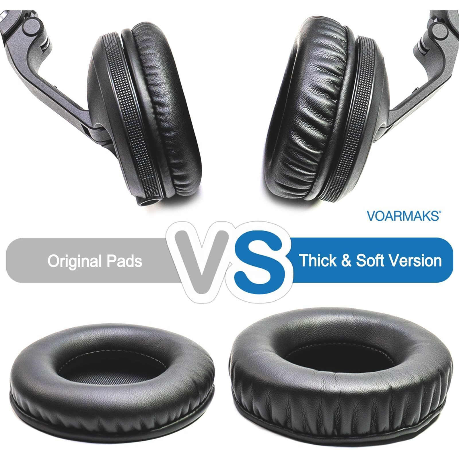 Thick Soft Protein Leather Ear Pads & Headband Cushion Cover Replacement Kits Compatible With Pioneer Hdj-X5 X5Bt Hdj-X7 X7Bt Hdj-X10 Dj Headset Headphone,With Memory Foam Filling (Earpads+Headband)