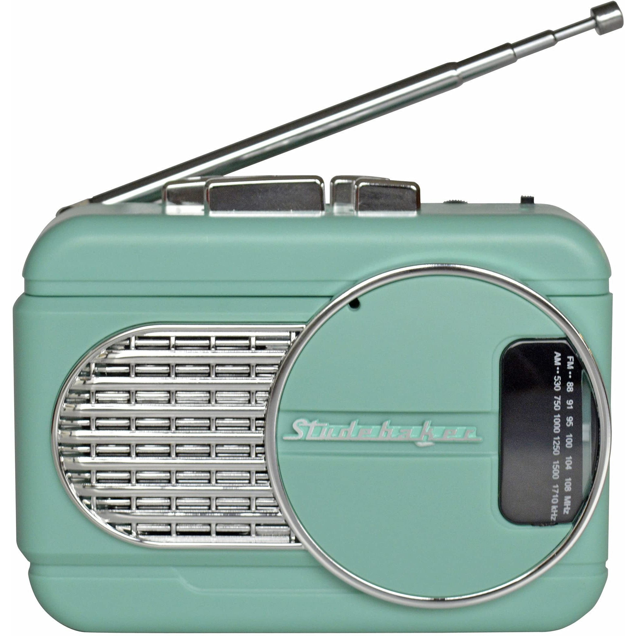 Studebaker Walkabout Ii Walkman Personal Stereo Cassette Player With Am/Fm Radio And Built-In Speaker (Teal/Silver)