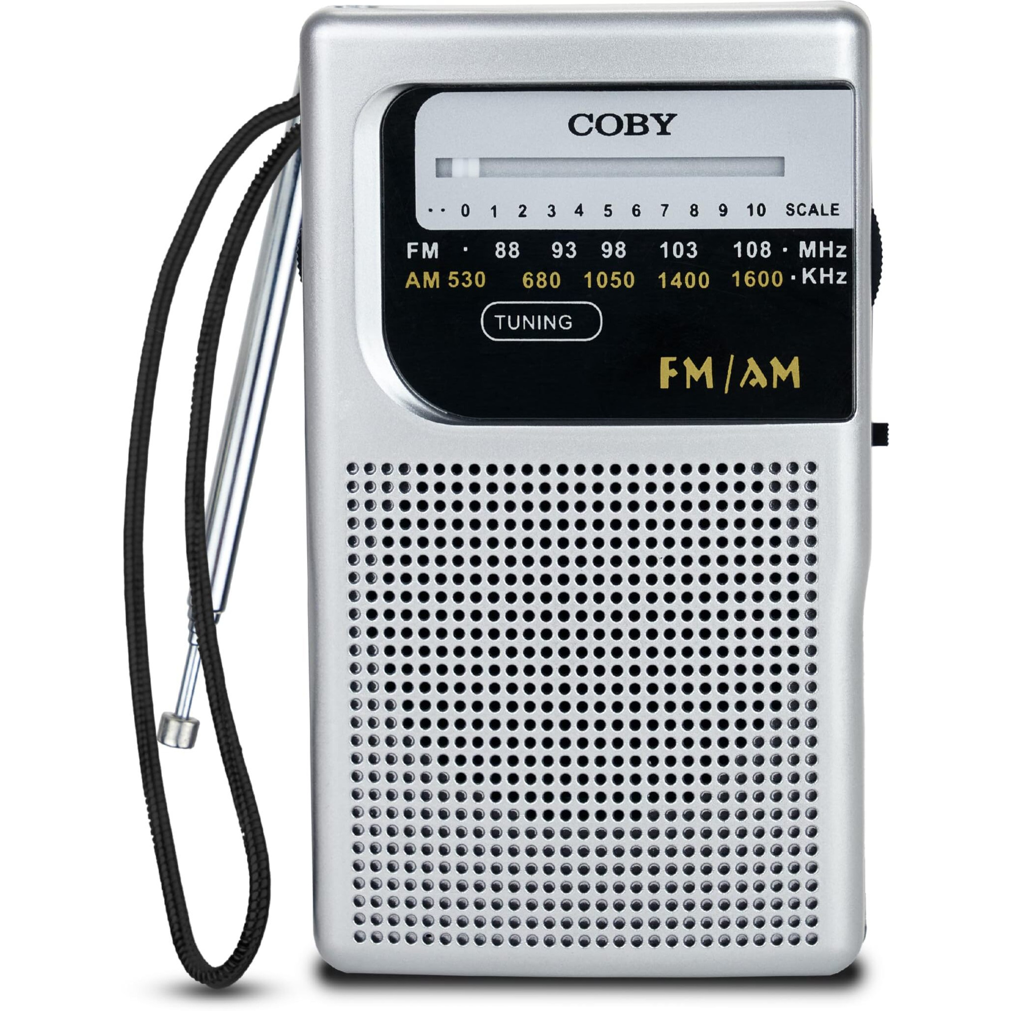 Coby Portable Radio, Am/Fm, Pocket Radio, 800-Hr Battery, Indoor Outdoor Mini Radio, Emergency Radio, Compact, Retro Transistor Radio