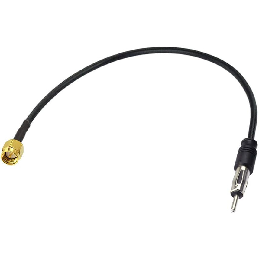 Redyutou Sma Male To Din Plug Am/Fm Male Adapter Rg174 Coax Cable 20 Inches Pigtail Jumper Antenna Extention