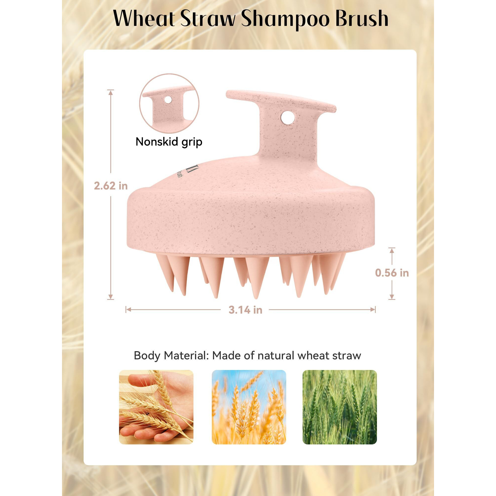Heeta Scalp Massager Hair Growth, Soft Silicone Bristles To Remove Dandruff And Relieve Itching, Scalp Scrubber For Hair Care Relax Scalp, Shampoo Brush For Wet Dry Hair, Upgraded Material, Light Pink