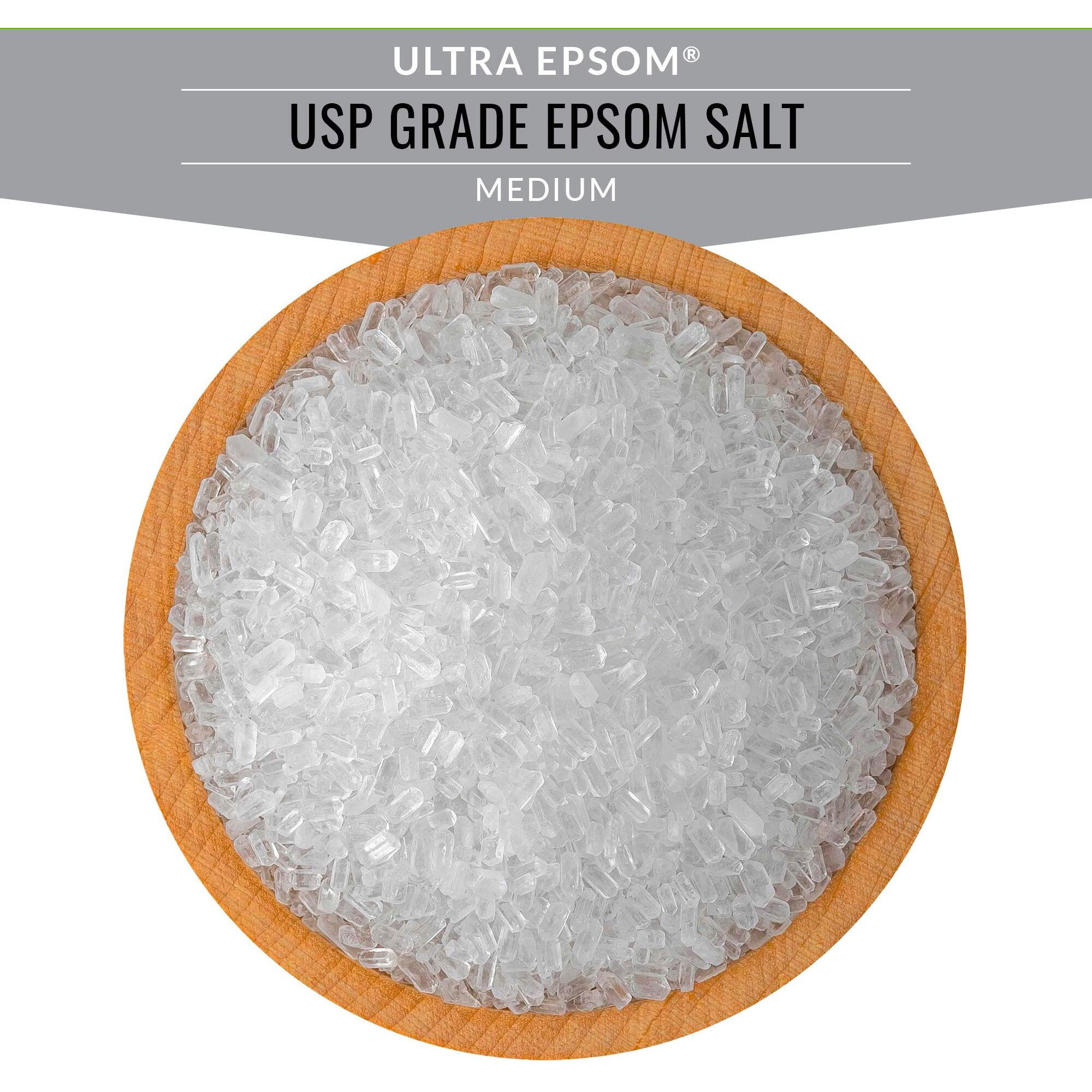 Saltworks Ultra Epsom Bath Salt, Unscented, Medium Grain, 18 Pound Bag