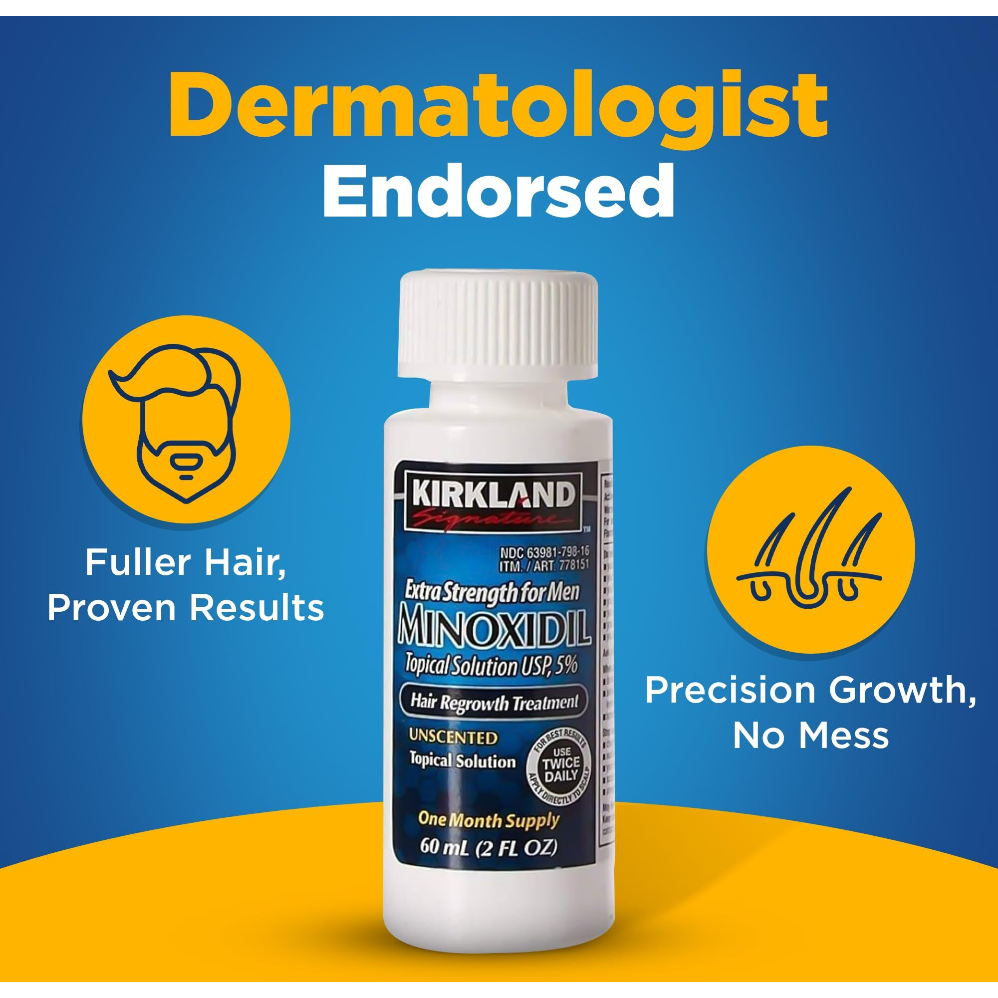 5% Minoxidil Topical Solution For Men - 6 Month Supply (6 X 2 Fl Oz), Hair Regrowth Treatment With Dropper, Cleaning Cloths & Travel Pouch