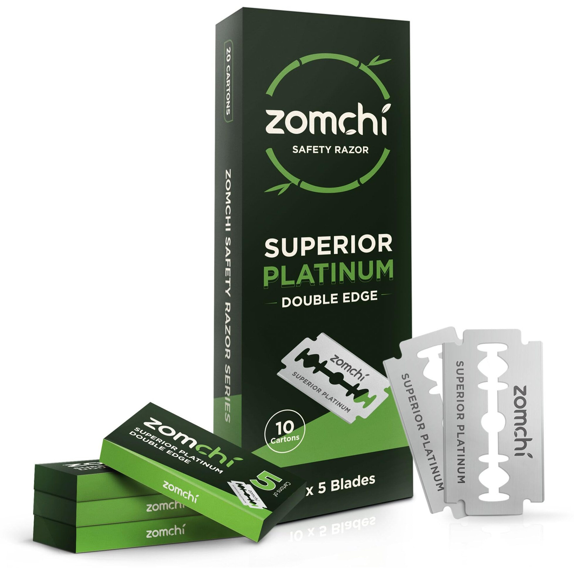 Double Edge Razor Blades, 50 Counts Safety Razor Blades For Shaving, Platinum Stainless Steel Shaving Blades For Men And Women, Fits All Standard Double Edge Razors