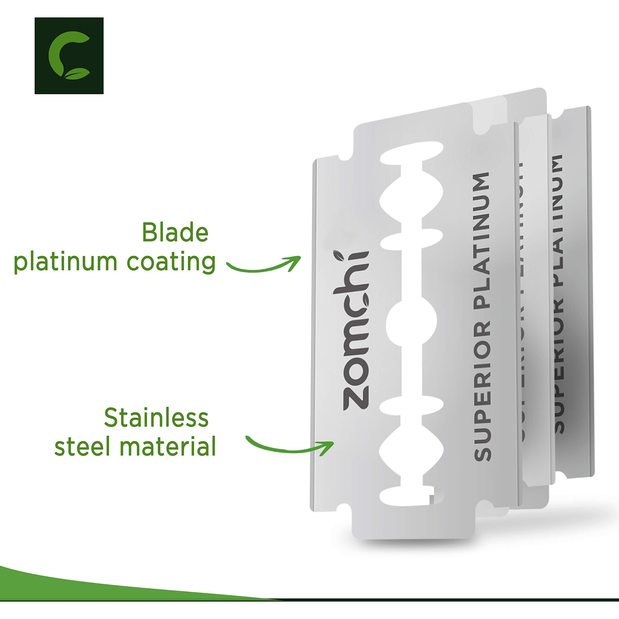 Double Edge Razor Blades, 50 Counts Safety Razor Blades For Shaving, Platinum Stainless Steel Shaving Blades For Men And Women, Fits All Standard Double Edge Razors