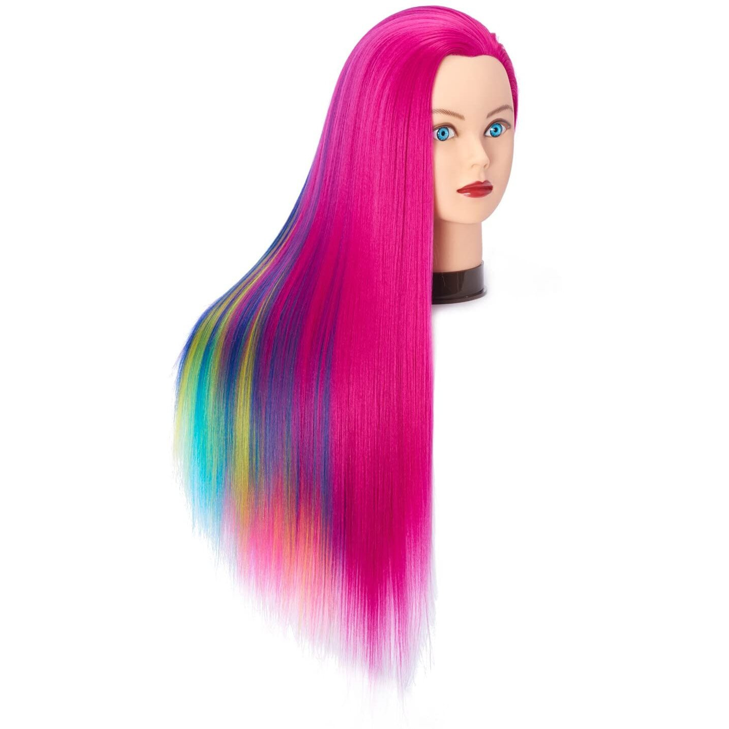Hairingrid 26""-28"" Mannequin Head Hair Styling Training Head Manikin Cosmetology Doll Head Synthetic Fiber Hair And Free Clamp Holder (R71919W0320)