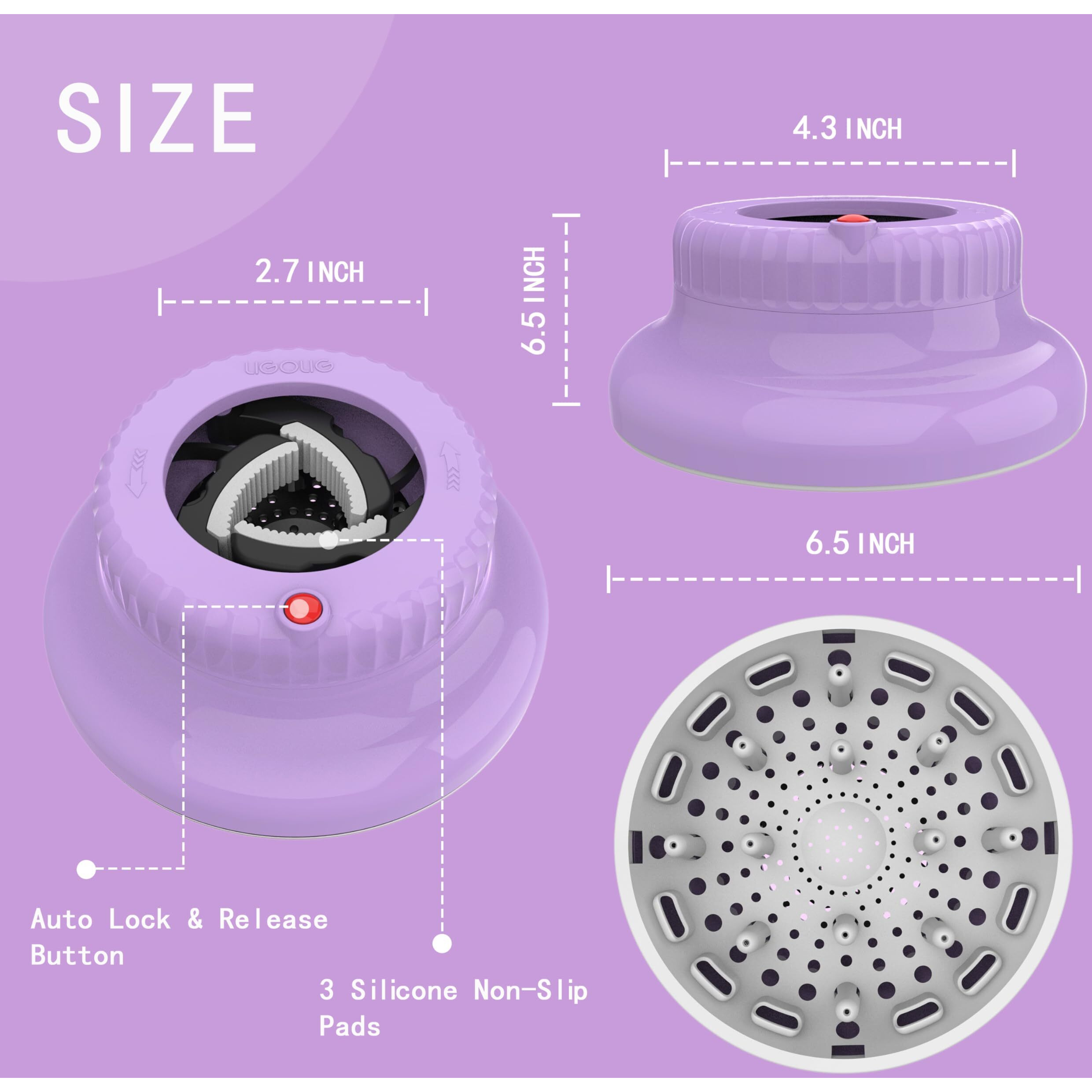 New Ligolig Hair Difuser Attachment Universal Diffuser Hair Dryer For 1.4-Inch To 2.4-Inch Blow Dryer, Hair Diffuser For Curly Hair And Natural Wavy Hair (Purple)