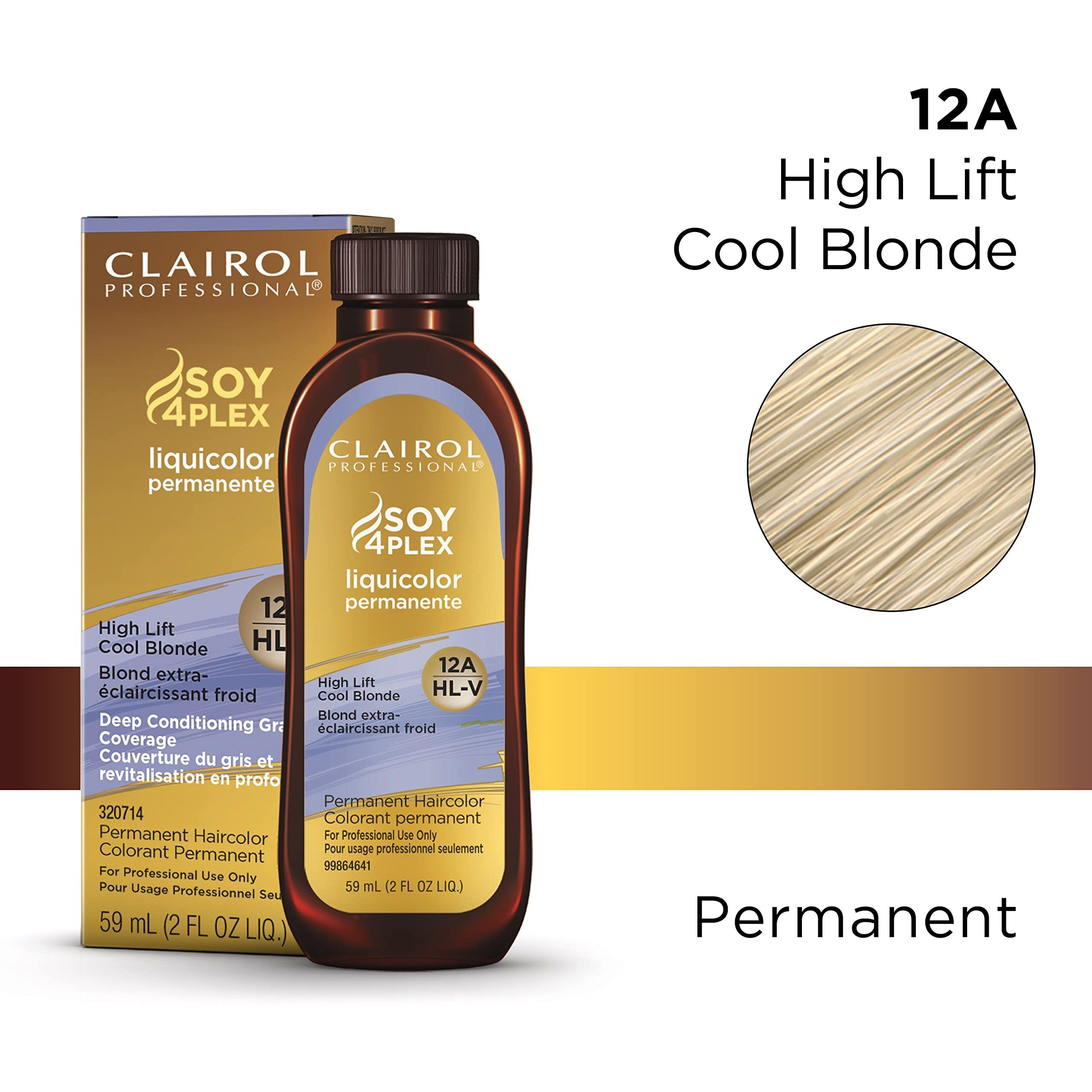 Clairol Professional Permanent Liquicolor For Blonde Hair Color, 12A High Lift Cool Blonde, 2 Oz