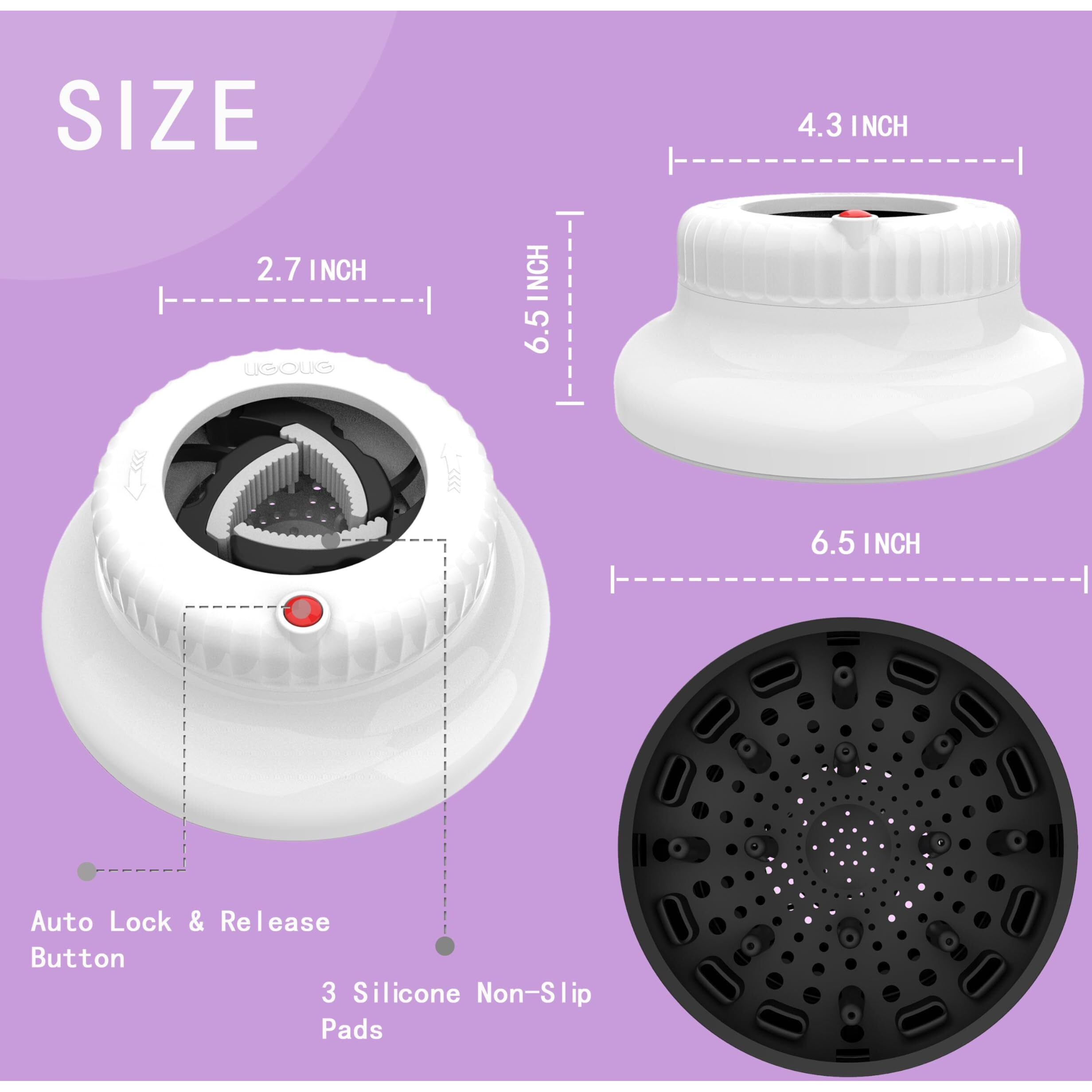 New Ligolig Hair Difuser Attachment Universal Diffuser Hair Dryer For 1.4-Inch To 2.4-Inch Blow Dryer, Hair Diffuser For Curly Hair And Natural Wavy Hair (White)
