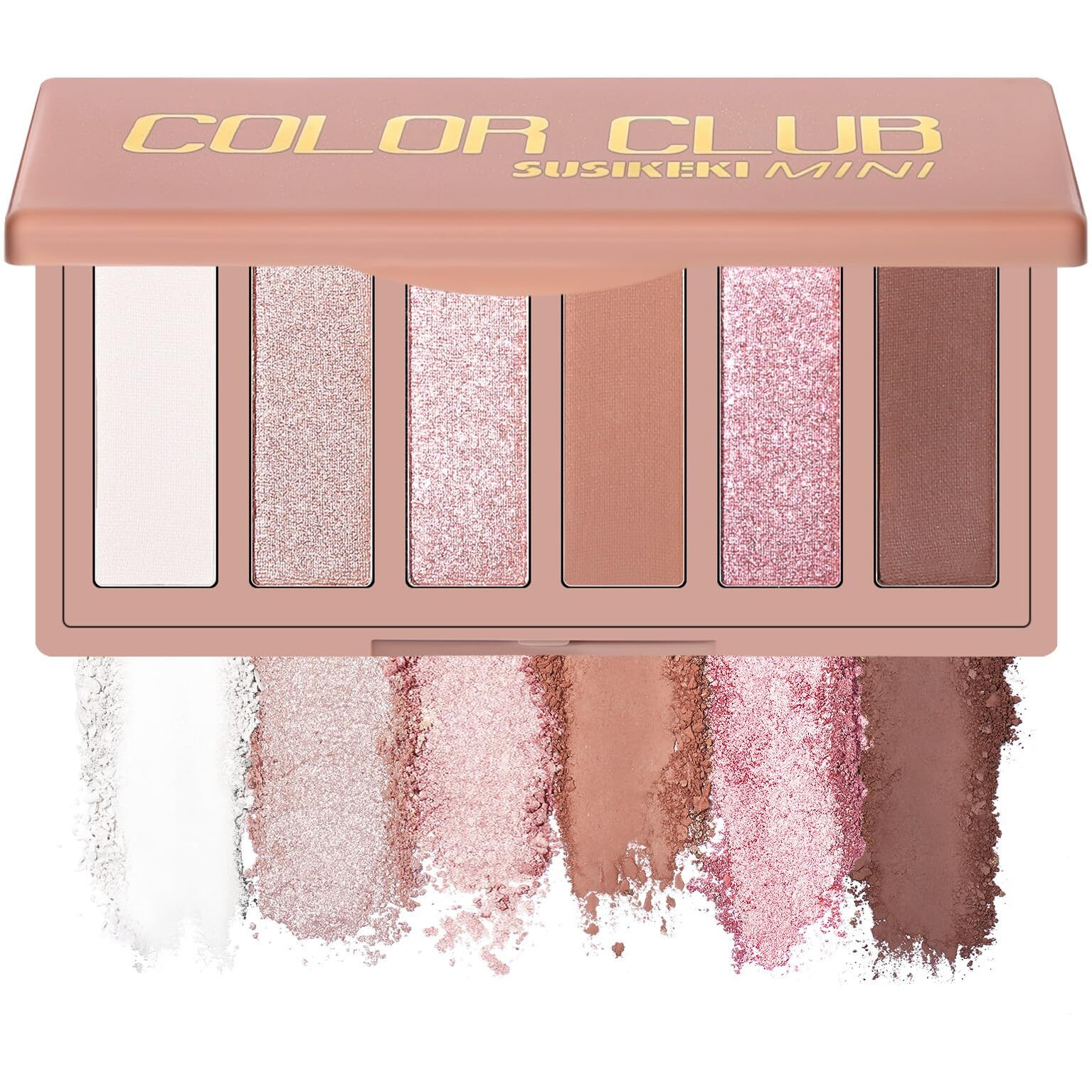 Susikeki 6 Colors Mini Naked Eyeshadow Makeup Palette Blush-Colored Neutral Tone Eye Shadow Matte & Shimmer Nude Make Up Pallet With Mirror Blendable Highly Pigmented Travel Size Gift Kit 03