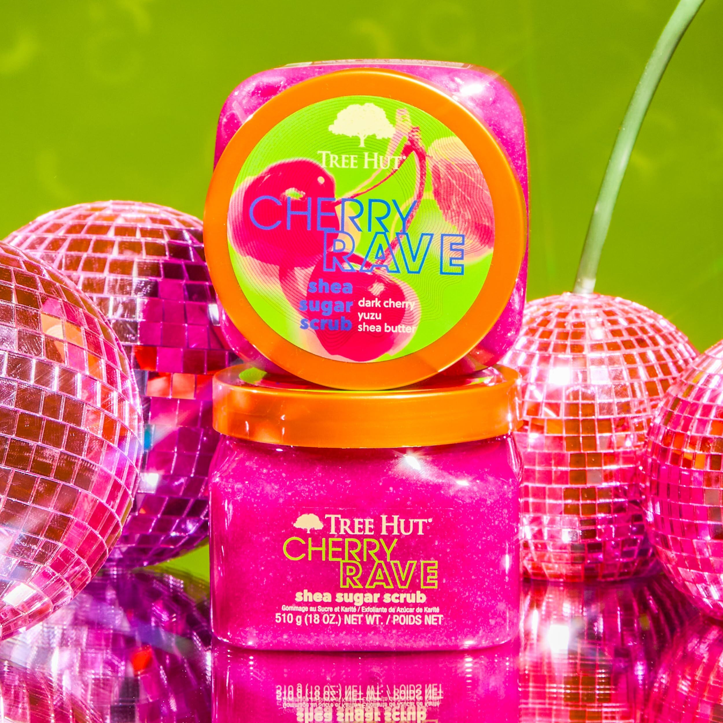 Tree Hut Cherry Rave Shea Sugar Scrub, 18 Oz, Ultra Hydrating And Exfoliating Scrub For Nourishing Essential Body Care
