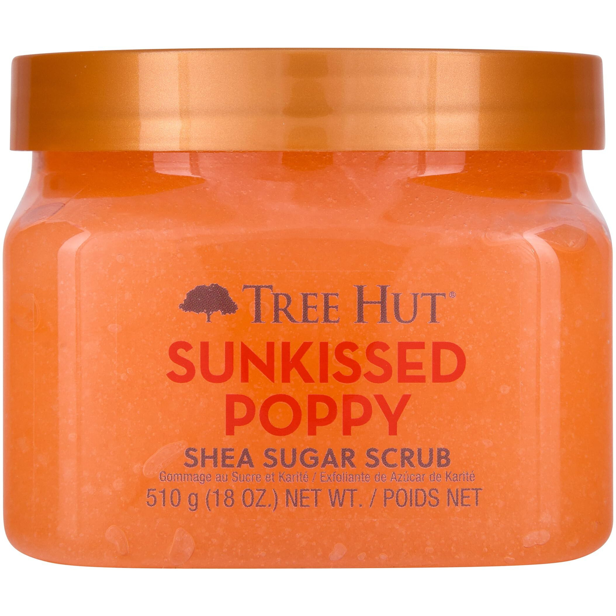 Tree Hut Sunkissed Poppy Shea Sugar Scrub 18 Oz, Ultra Hydrating And Exfoliating Scrub For Nourishing Essential Body Care
