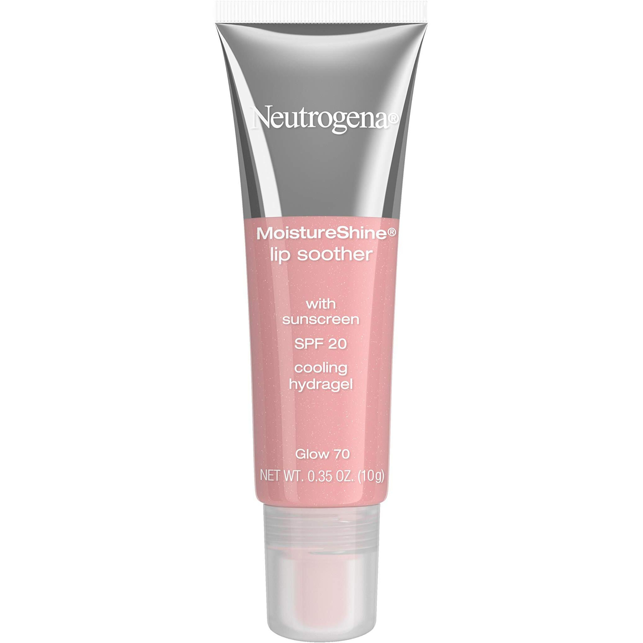 Neutrogena Moistureshine Lip Soother Gloss With Spf 20 Sun Protection, High Gloss Tinted Lip Moisturizer With Hydrating Glycerin And Soothing Cucumber For Dry Lips, Glow 70, .35 Oz