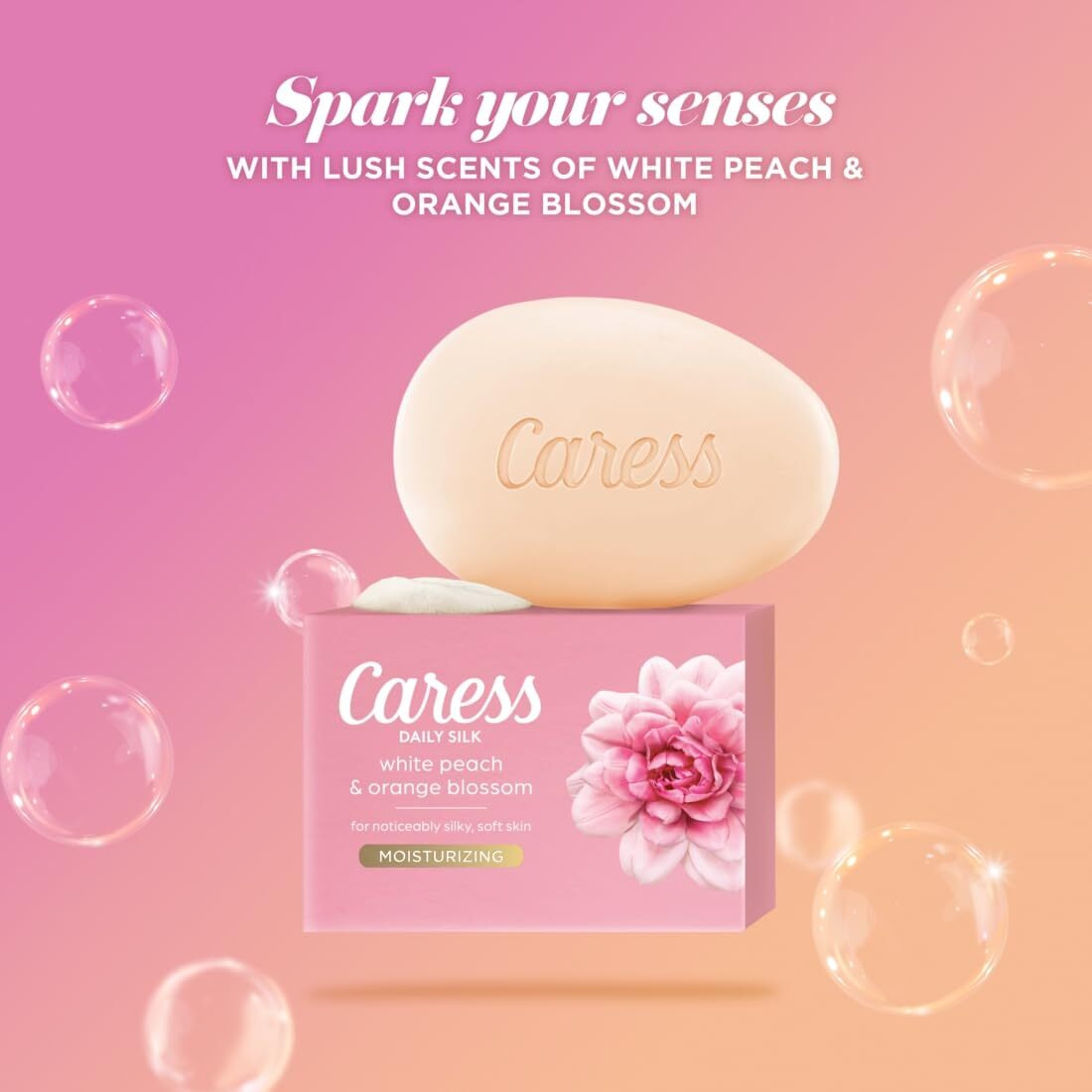Caress Beauty Bar Soap For Women, Daily Silk Extract And Floral Oil Essence, Moisturizing Body Soap For Noticeably Silky, Soft Skin, 3.15 Oz, 48 Bath Bars