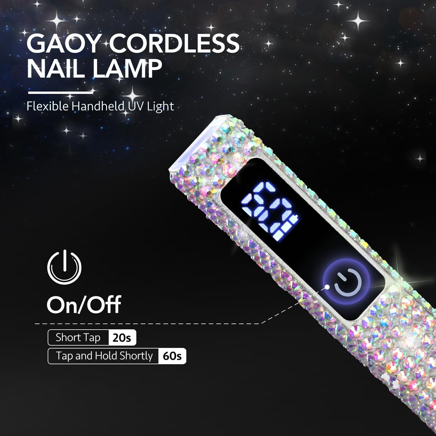 Gaoy Handheld Uv Light For Gel Nails, Mini Nail Light, Portable Led Nail Lamp, Cordless Rechargeable Usb Nail Dryer For Fast Curing, Diamond