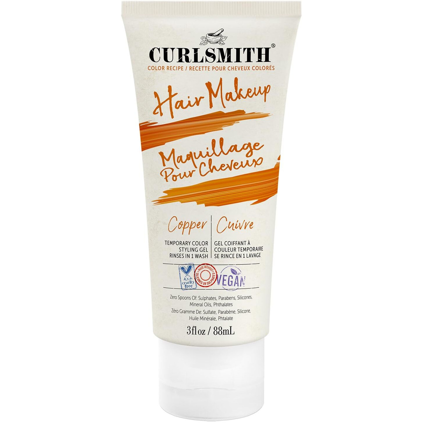 Curlsmith - Hair Makeup - Vegan Temporary Hair Color And Styling Gel (Copper 3Fl.Oz)