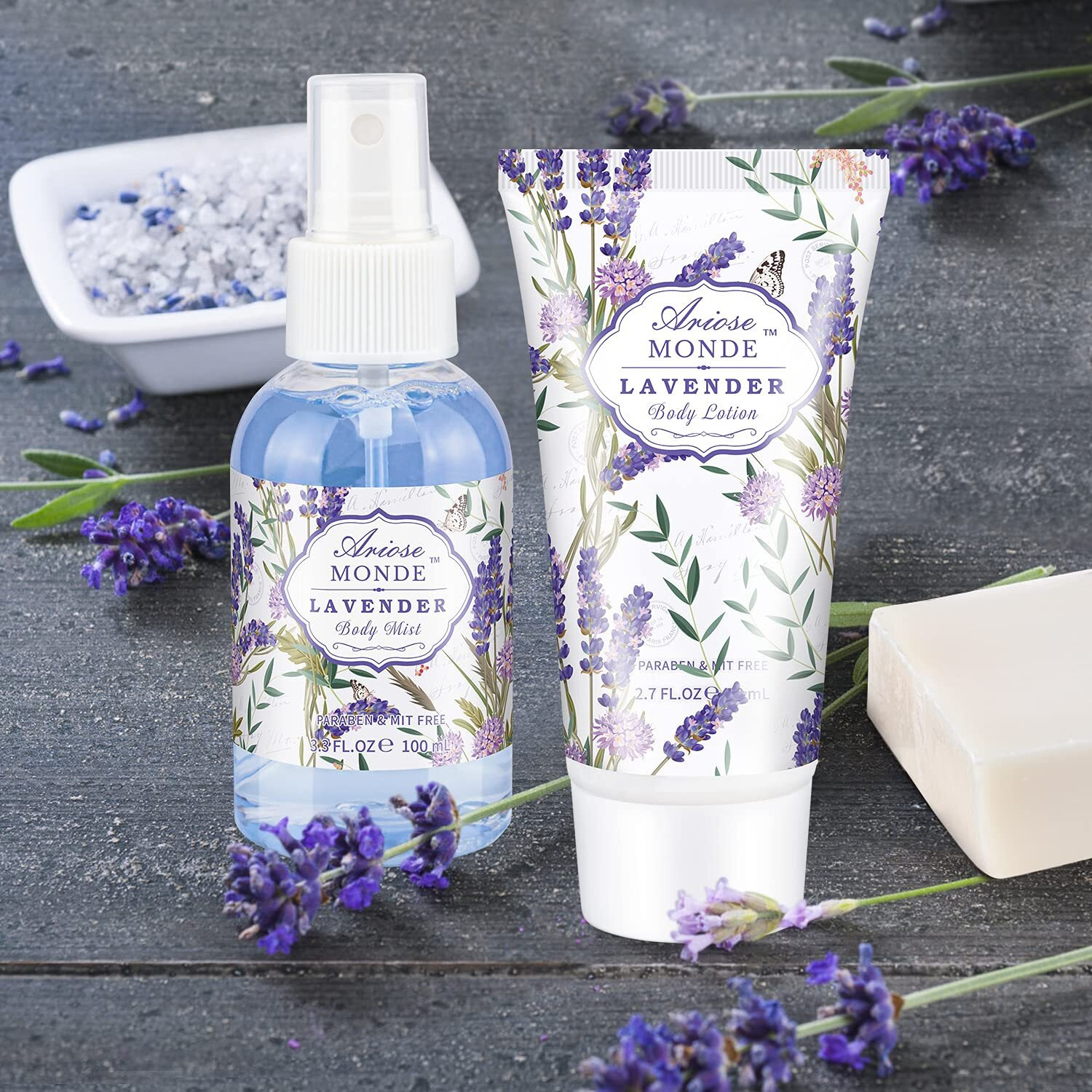 Bath Spa Basket Gift Set, With Lavender & Jasmine Scent, Home Spa Gift Basket Kits For Women, Includes Body Lotion, Shower Gel, Bath Salts, Bubble Bath, Body Mist, Bath Soap, Bath Bom