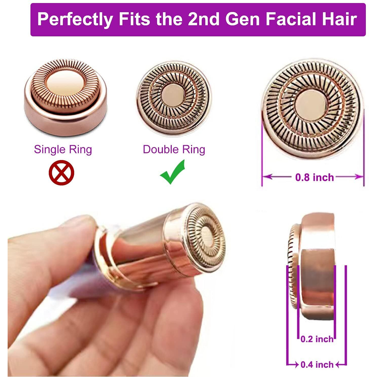 Replacement Heads For Finishing Touch Flawless Generation 2 Facial Hair Remover, 6 Count