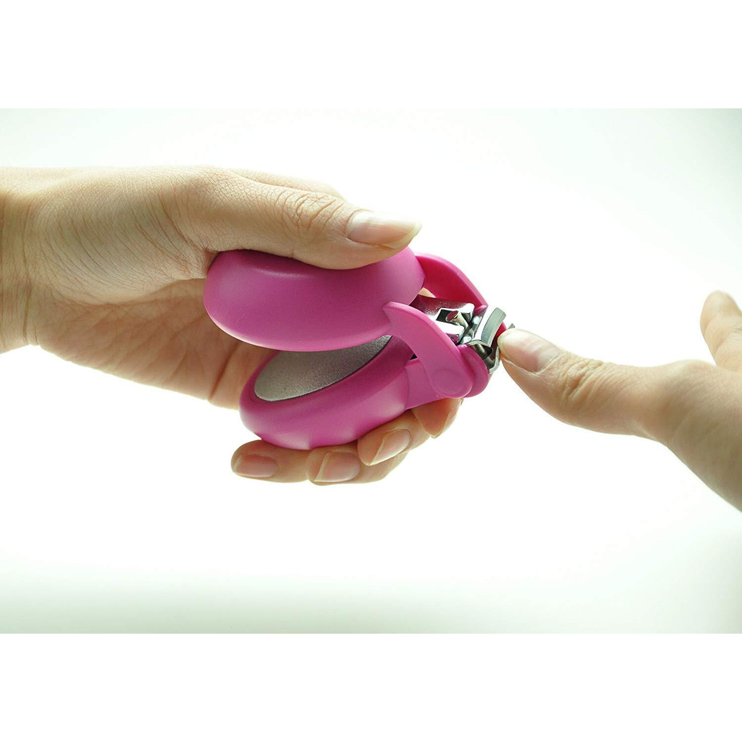 Harac Special Needs Nail Clippers For Arthritic Hands, Senior And Kids, Adapted Nail Clipper For Fingernail And Thick Toenail, Made In Japan (Pink)