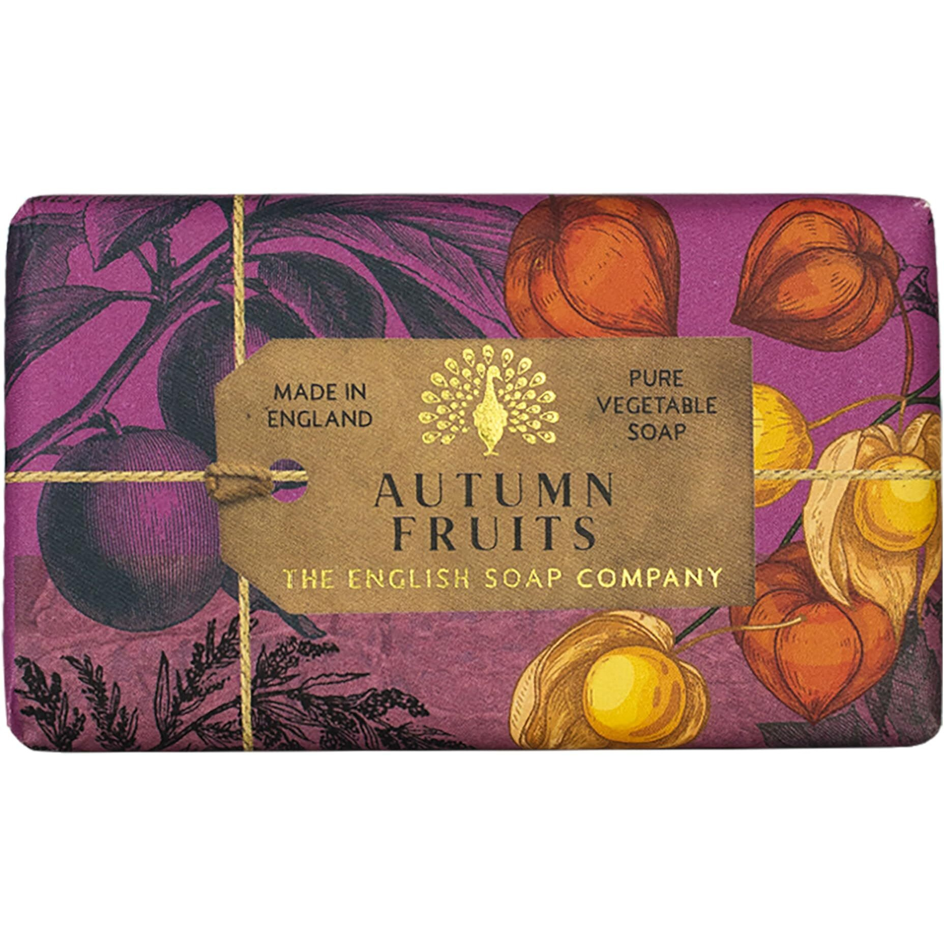 The English Soap Company Anniversary Wrapped Soap Bar, Luxury Fruit Shea Butter Soap Bar, Moisturising Soap Bar For Face And Body, Autumn Fruits Scent 190G