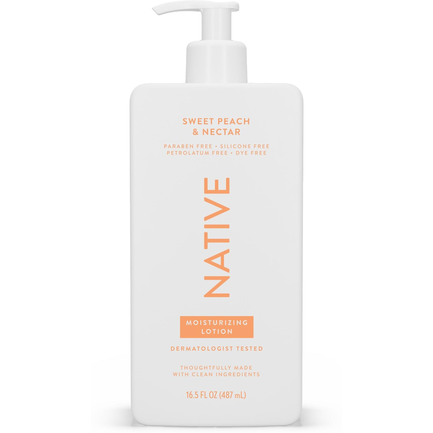 Native Body Lotion Contains Naturally Derived Plant-Based Moisturizers For Women And Men | Restores Dry Skin, Peach & Nectarine, 16.5 Fl Oz