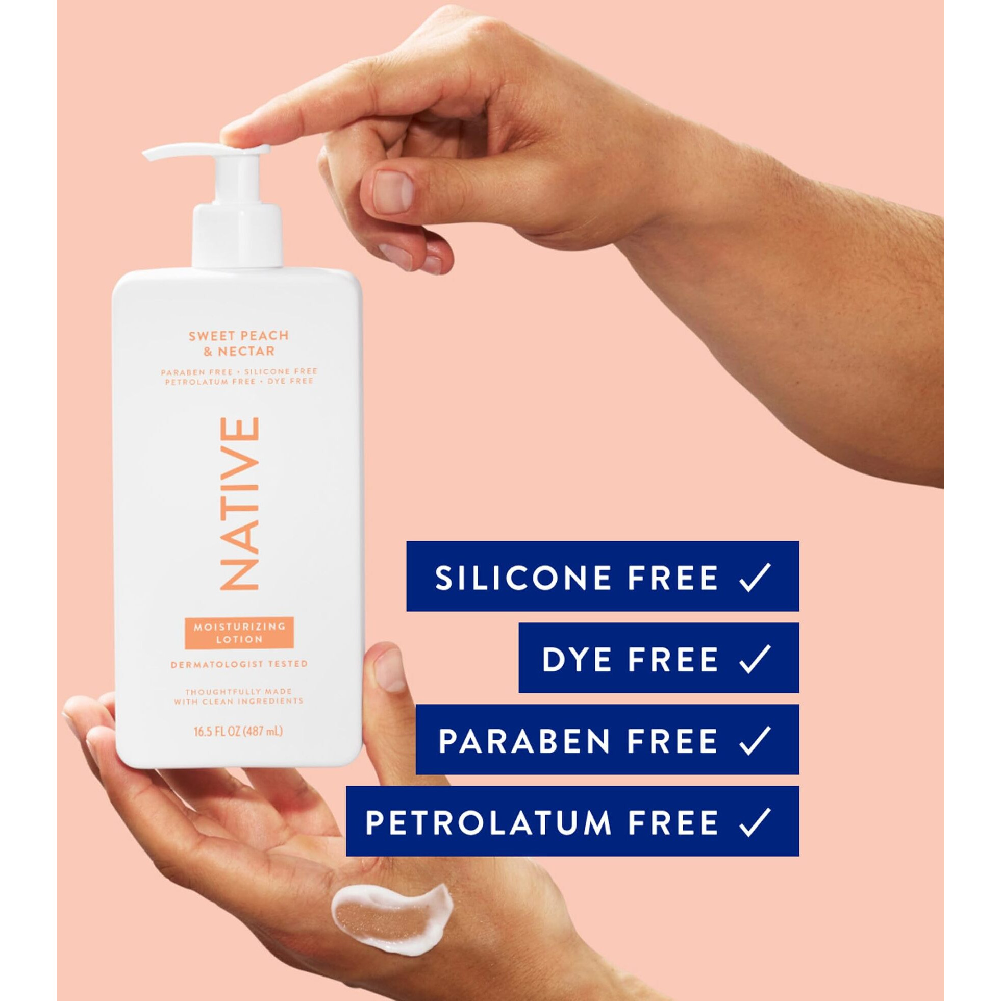 Native Body Lotion Contains Naturally Derived Plant-Based Moisturizers For Women And Men | Restores Dry Skin, Peach & Nectarine, 16.5 Fl Oz