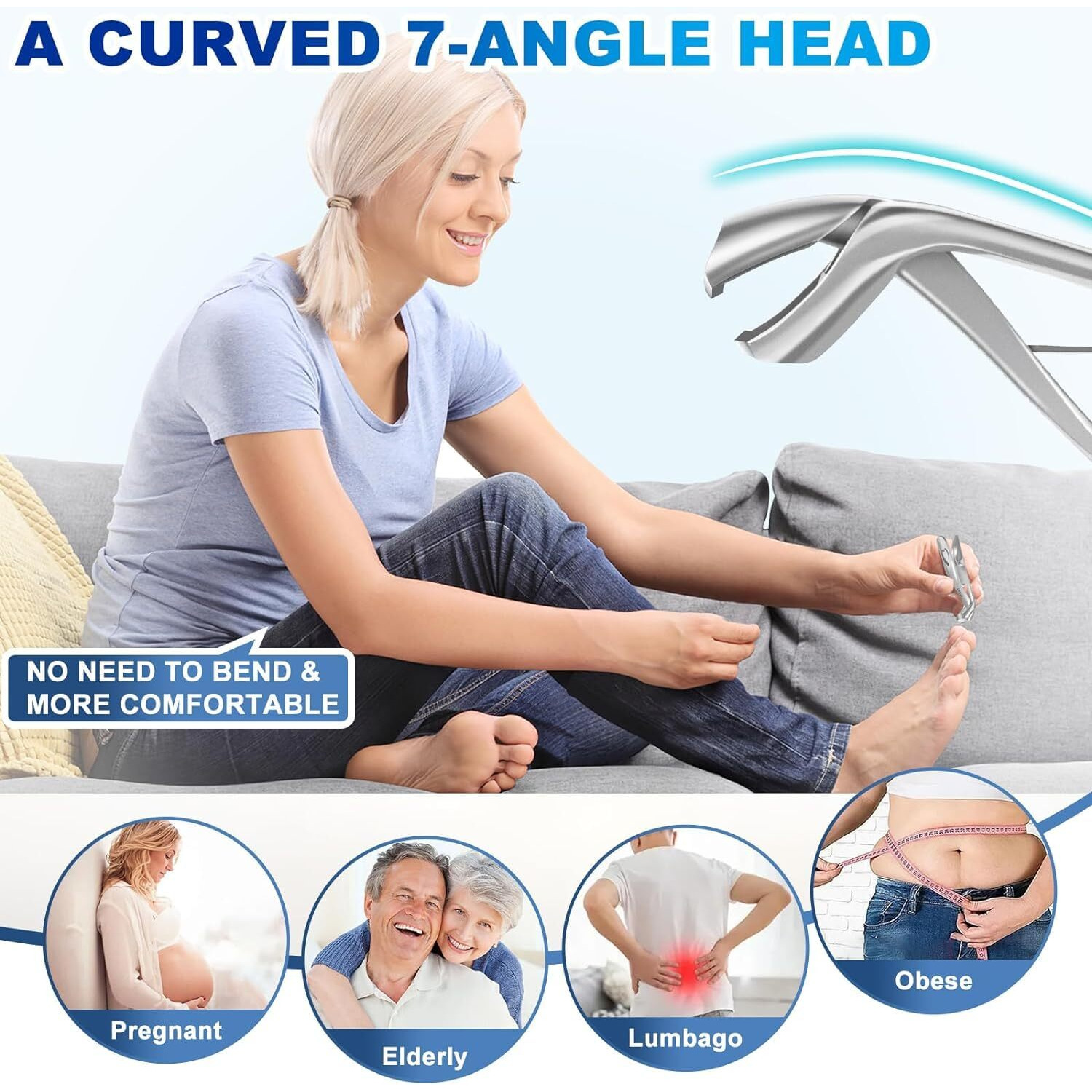 Toenail Clippers For Thick Nails - 2024 New Angled Head Nail Clippers With Catcher, Podiatrist Wide Jaw Sharp Blade Heavy Duty Toe Nail Clippers Gifts For Men & Women Seniors
