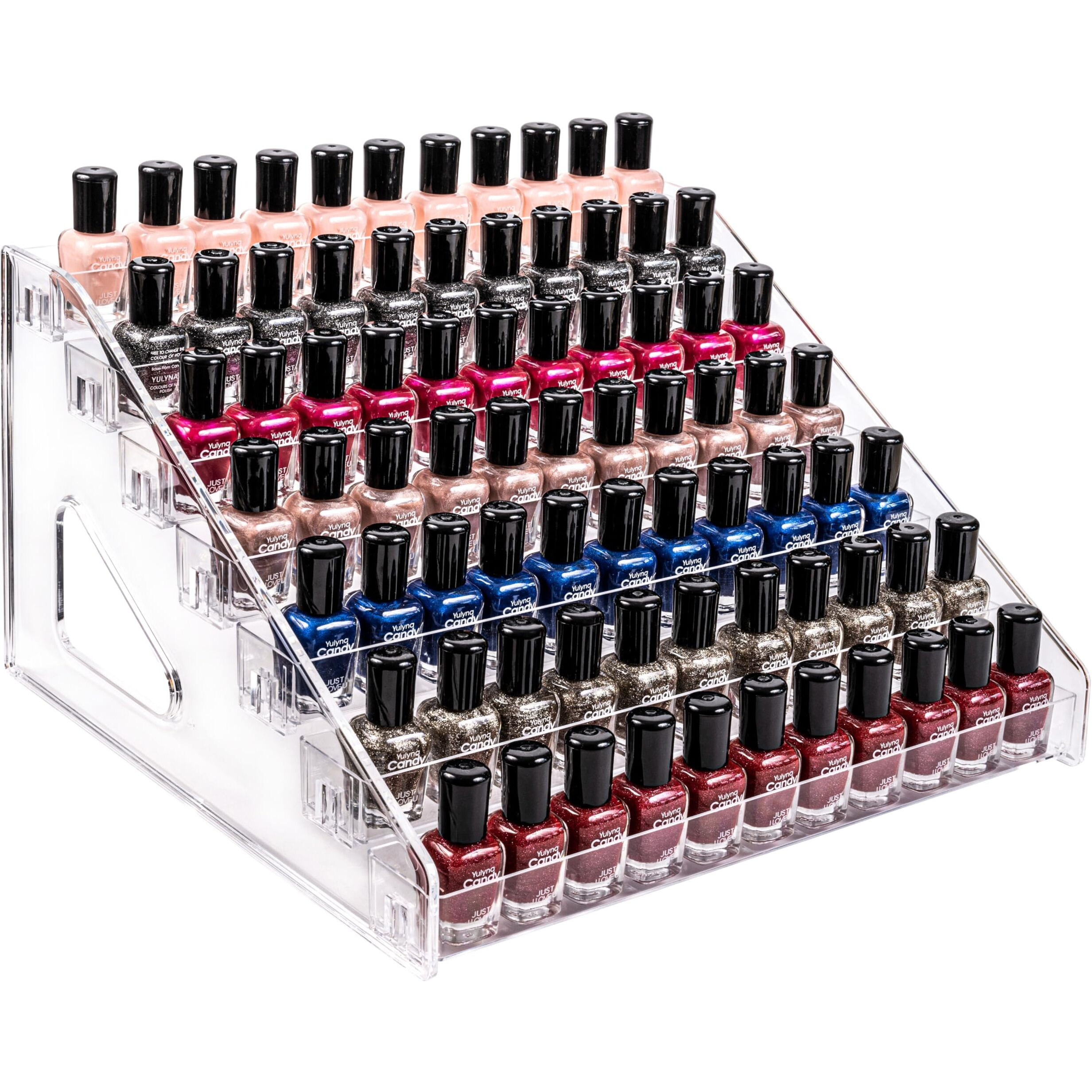 Pero Pero Nail Polish Organizer 7 Layers Upgraded Acrylic Display Rack For Nail Polish Holder, Sunglasses Organizer, Essential Oils Holder, Clear Eyeglasses Display Case, Makeup Organizer