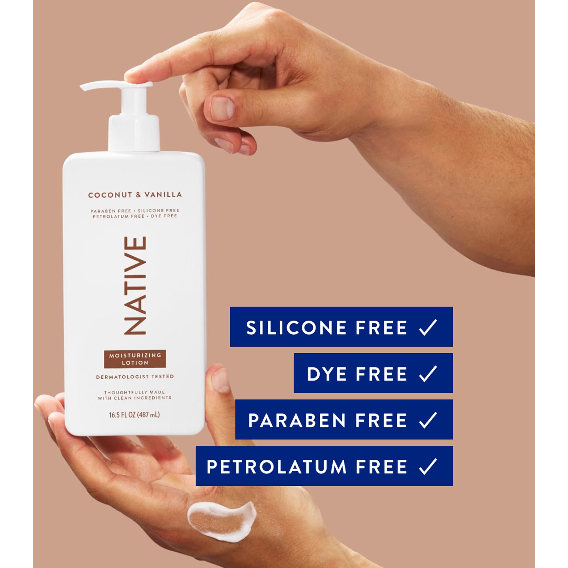 Native Body Lotion Contains Naturally Derived Plant-Based Moisturizers For Women And Men | Restores Dry Skin, Coconut & Vanilla, 16.5 Fl Oz