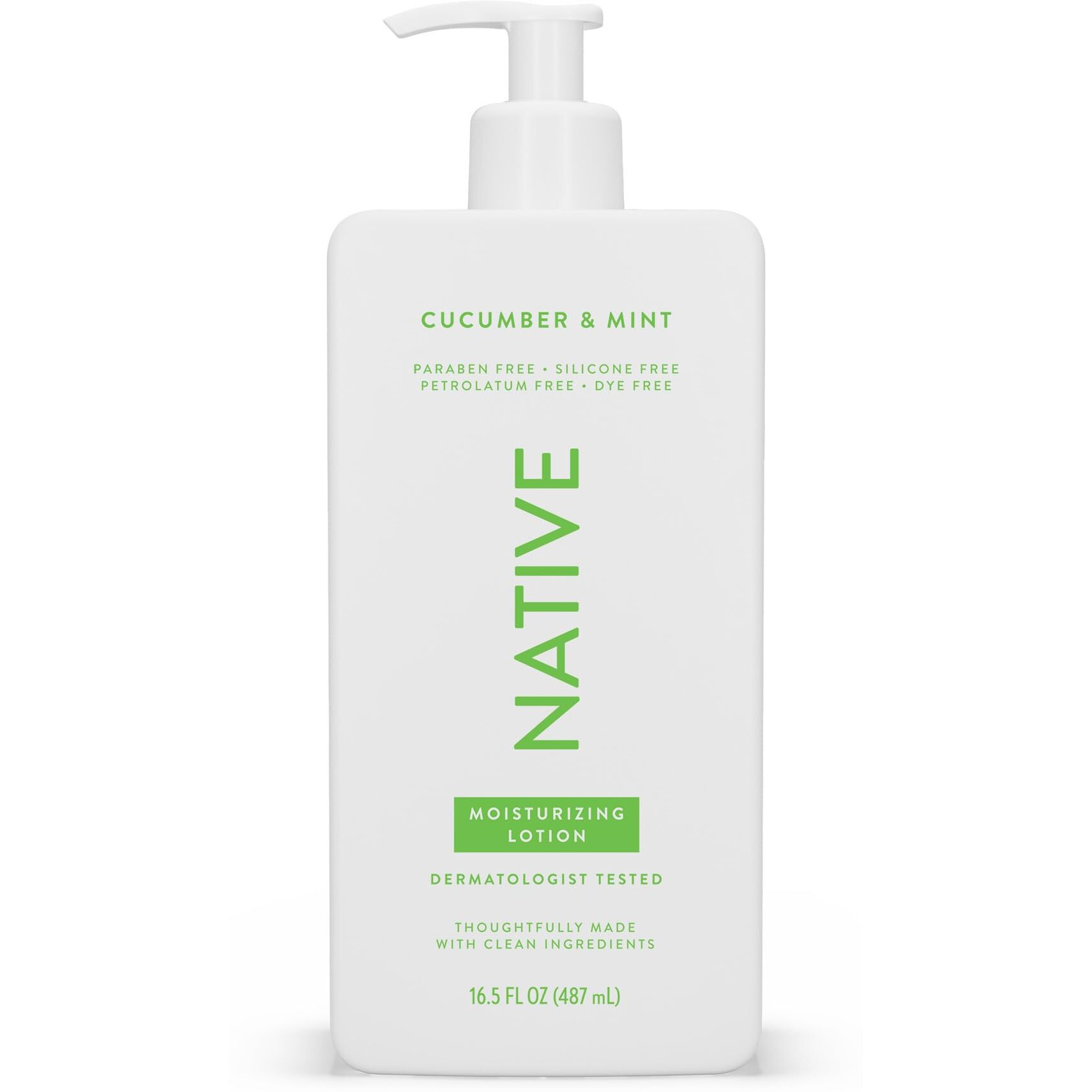 Native Body Lotion Contains Naturally Derived Plant-Based Moisturizers For Women And Men | Restores Dry Skin, Cucumber & Mint, 16.5 Fl Oz