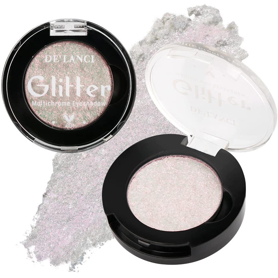 Afflano Glitter Eyeshadow - Sparkle Shimmer Duo Chrome Holographic High Pigmented Multichrome Chameleon Pink Face Highlighter